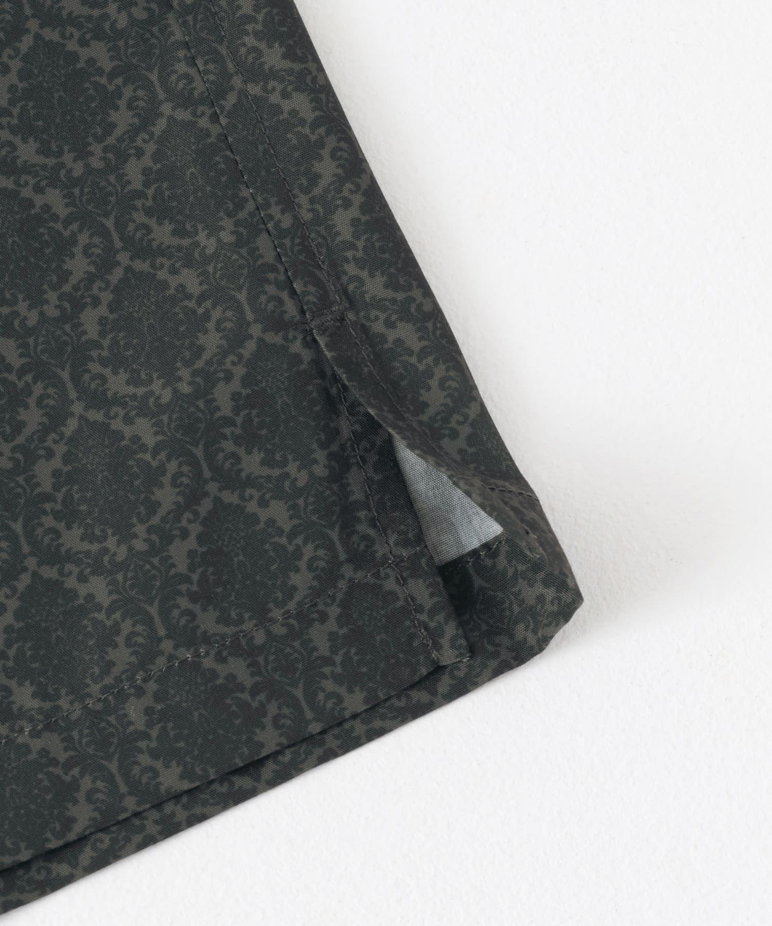 ダマスクオープンカラーショートスリーブシャツ BLACK M