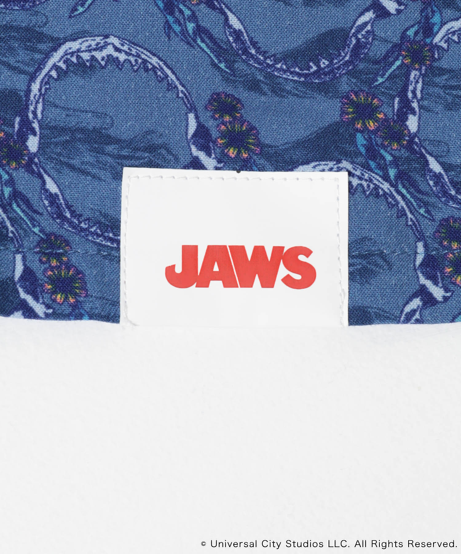 『別注』JAWS×SENSE OF PLACE　総柄オープンカラーシャツ BLUE M