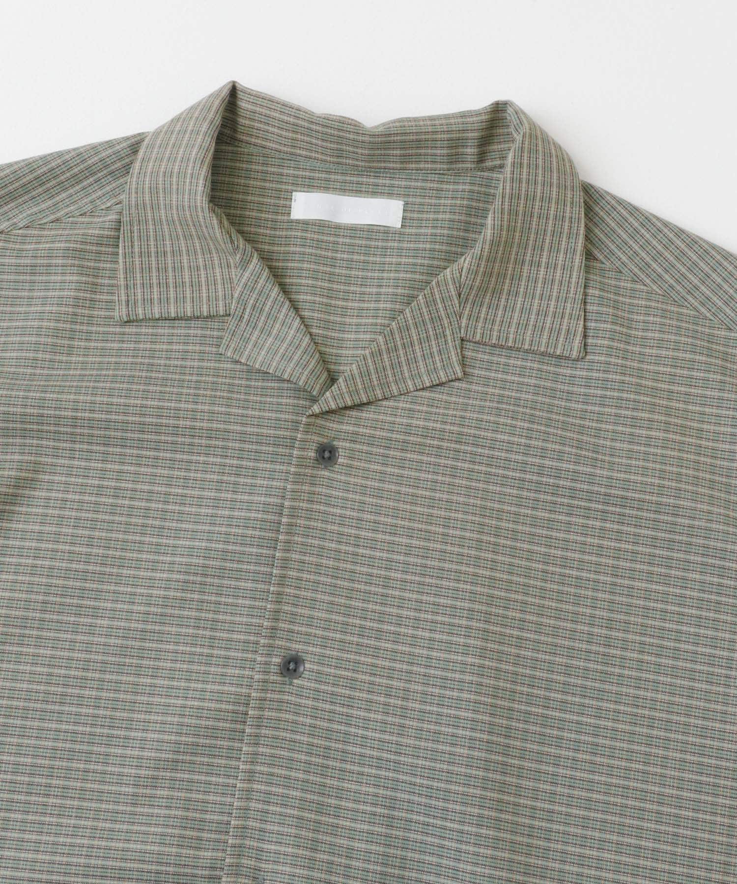 グレンチェックオープンカラーショートスリーブシャツ GREEN M