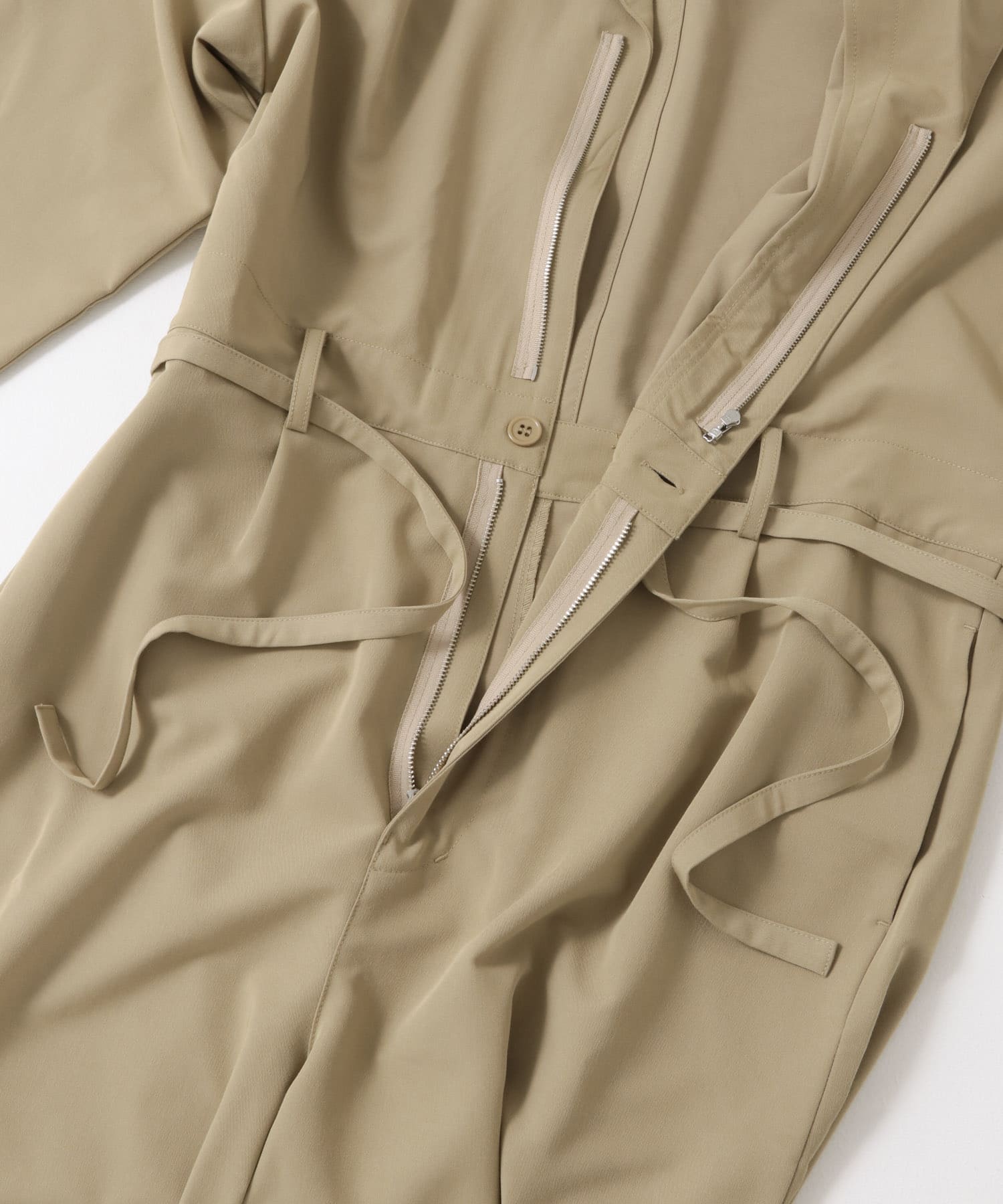 ベルトテッドジャンプスーツ BEIGE M