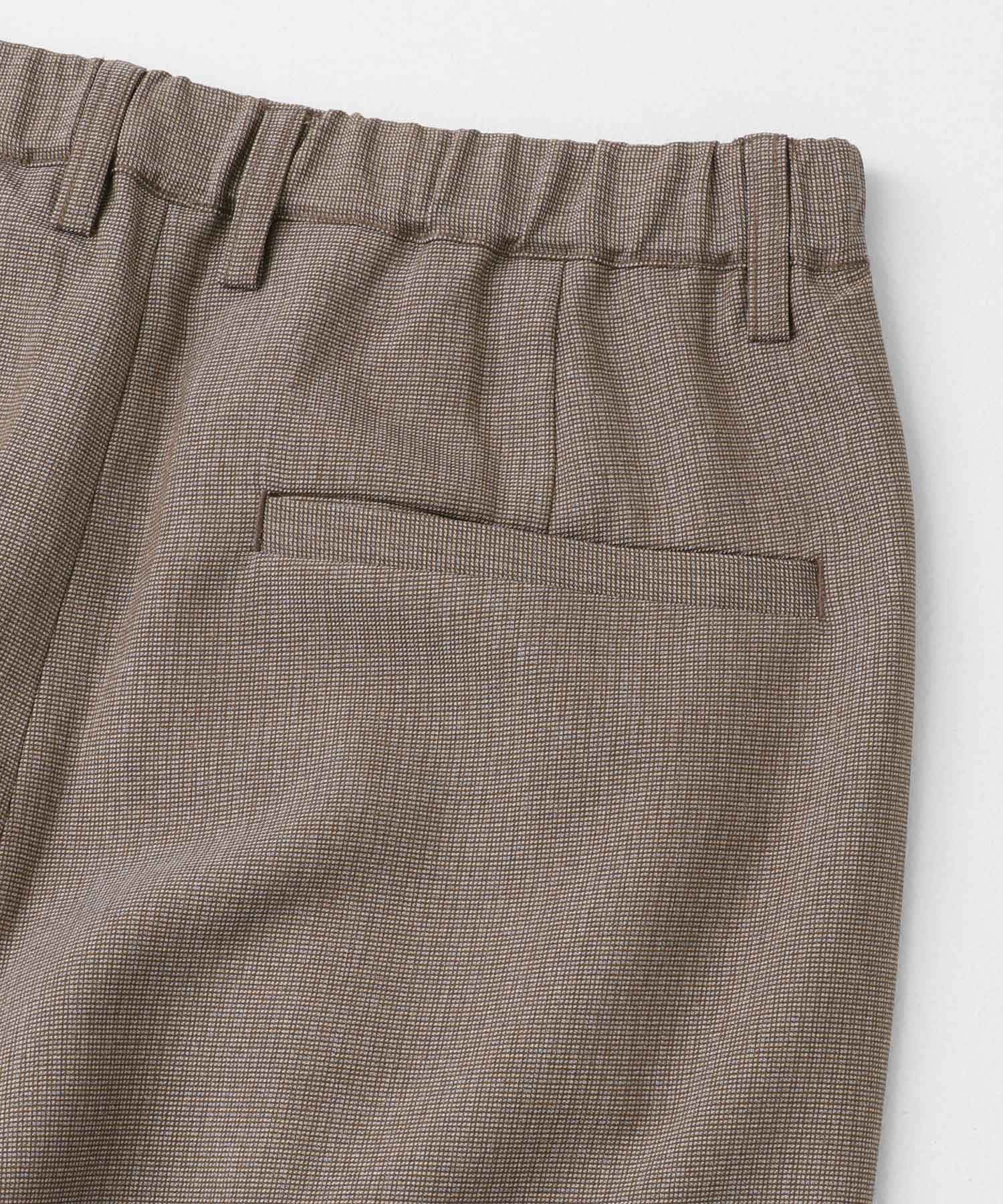 マイクロチェック2タックワイドスラックス L.BROWN M