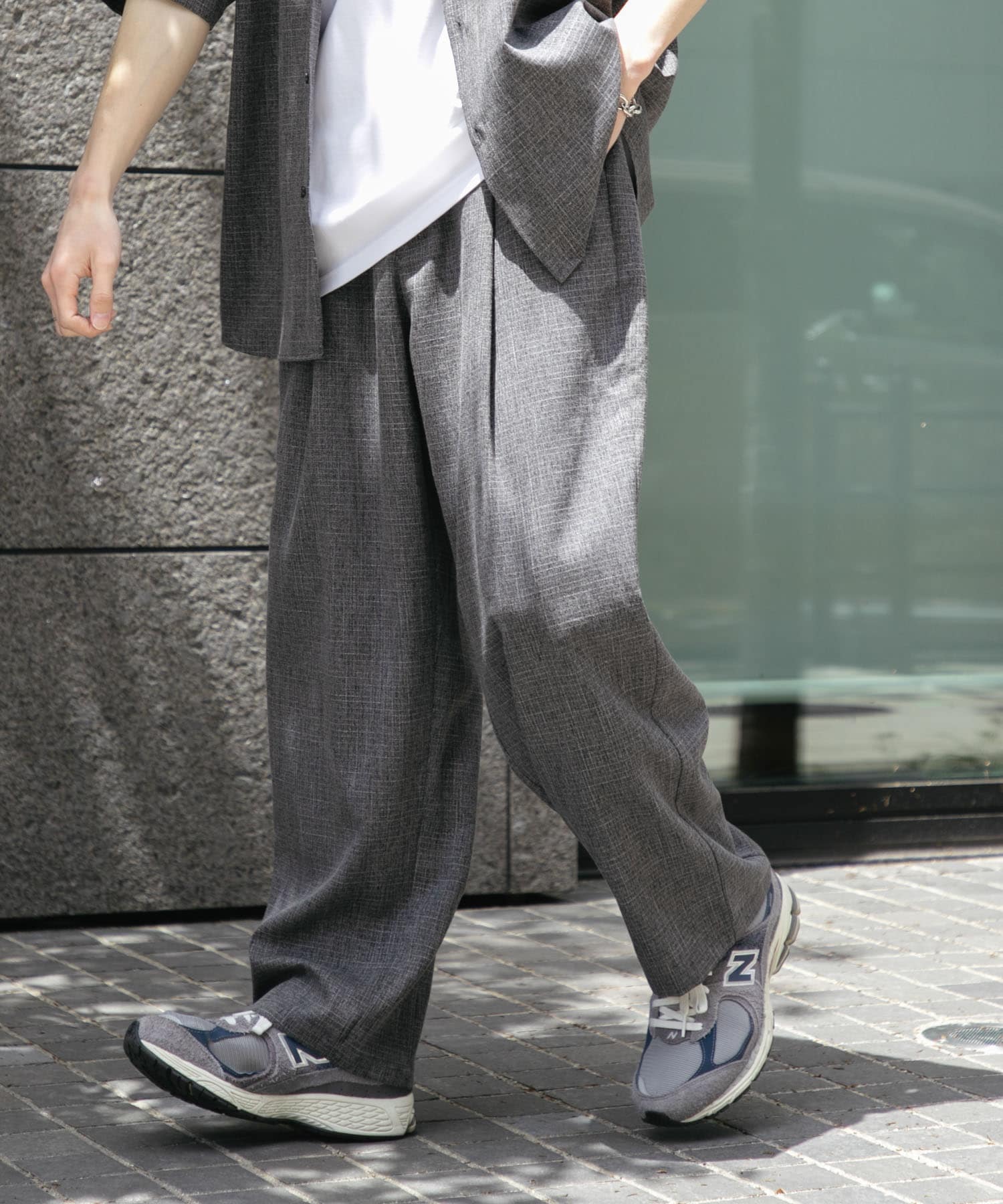 メランジタックワイドパンツ