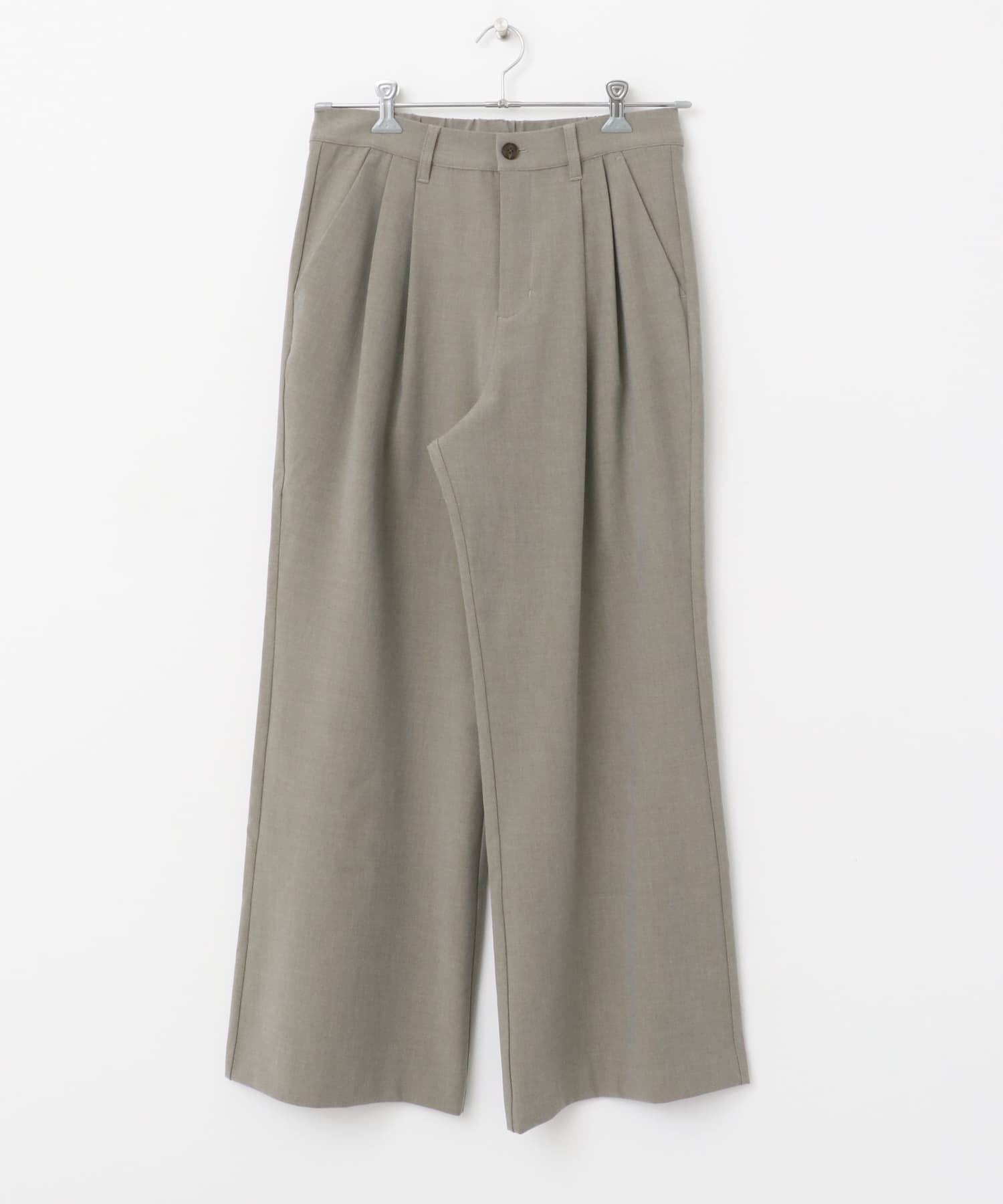 2タックフレアワイドスラックス BEIGE M