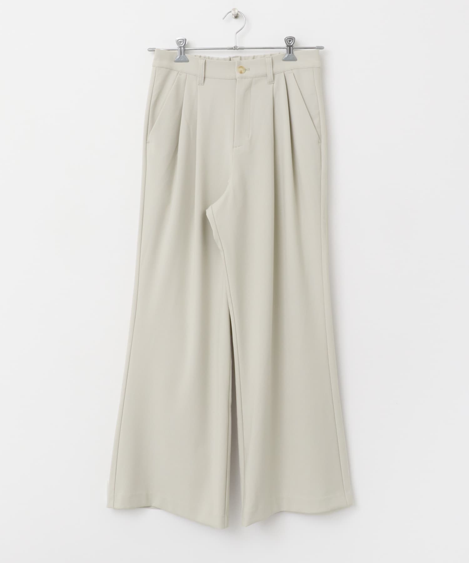 2タックフレアワイドスラックス GREIGE M