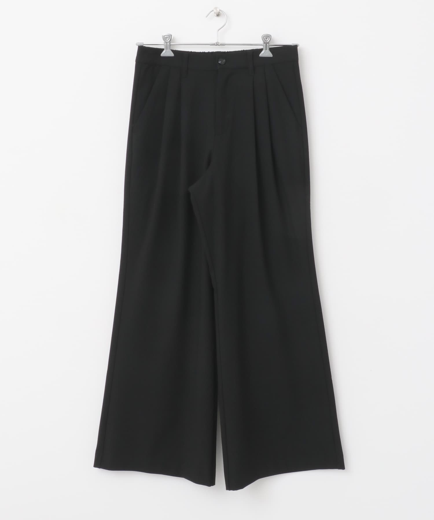 2タックフレアワイドスラックス BLACK M