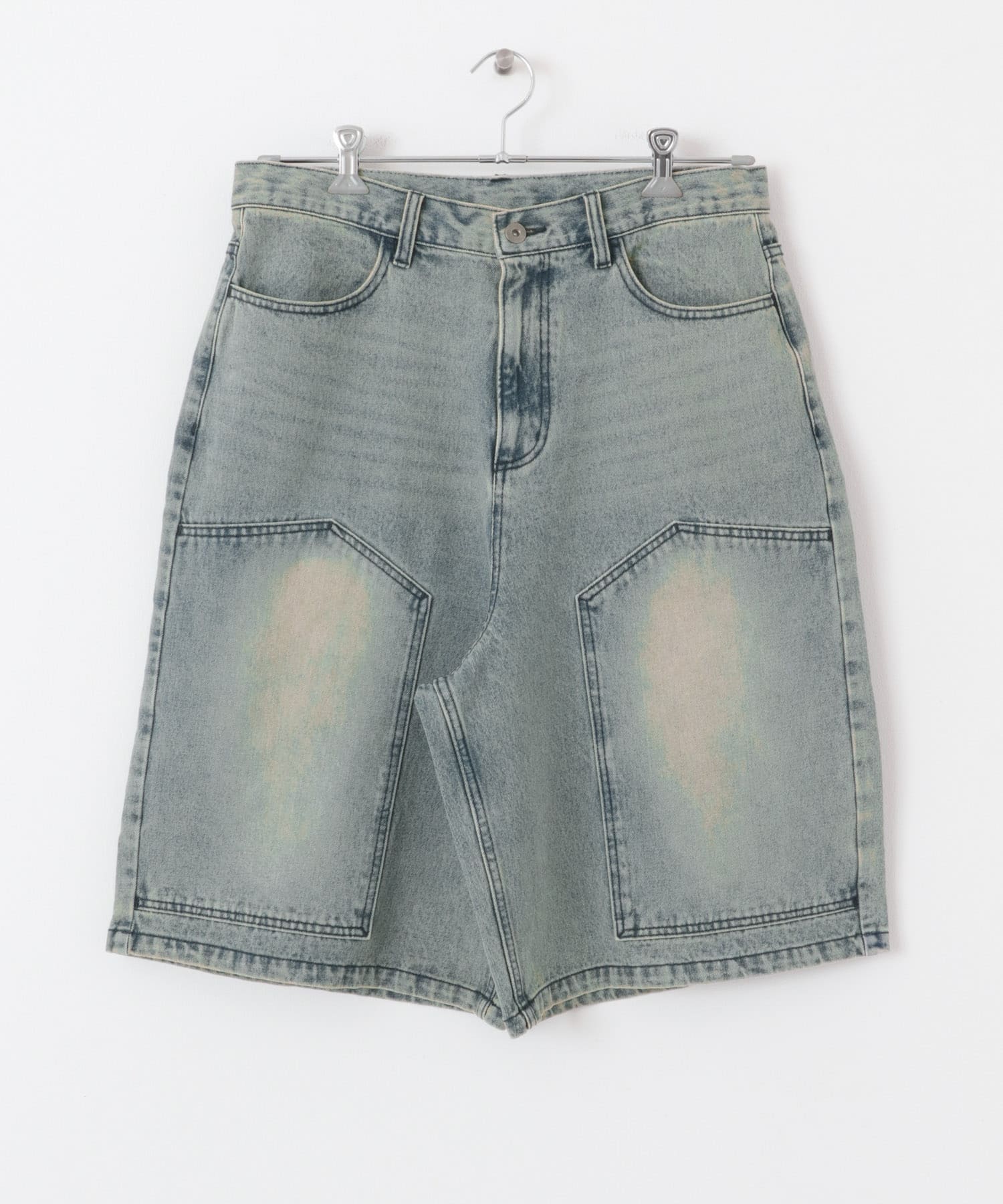 ダブルニーワイドデニムショーツ D.INDIGO M