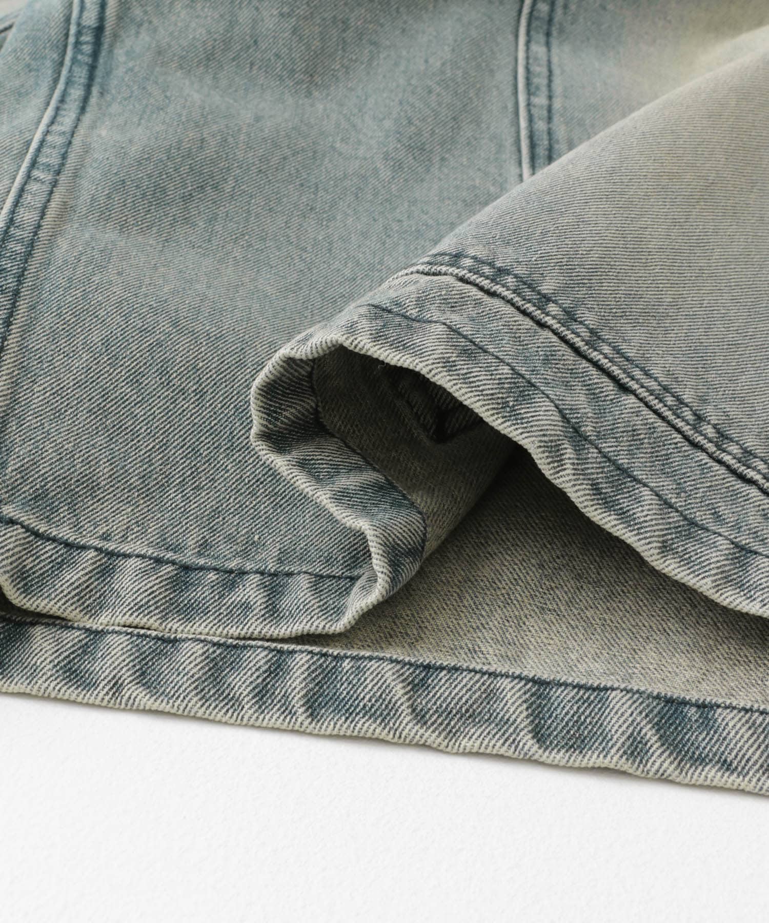 ダブルニーワイドデニムショーツ D.INDIGO M