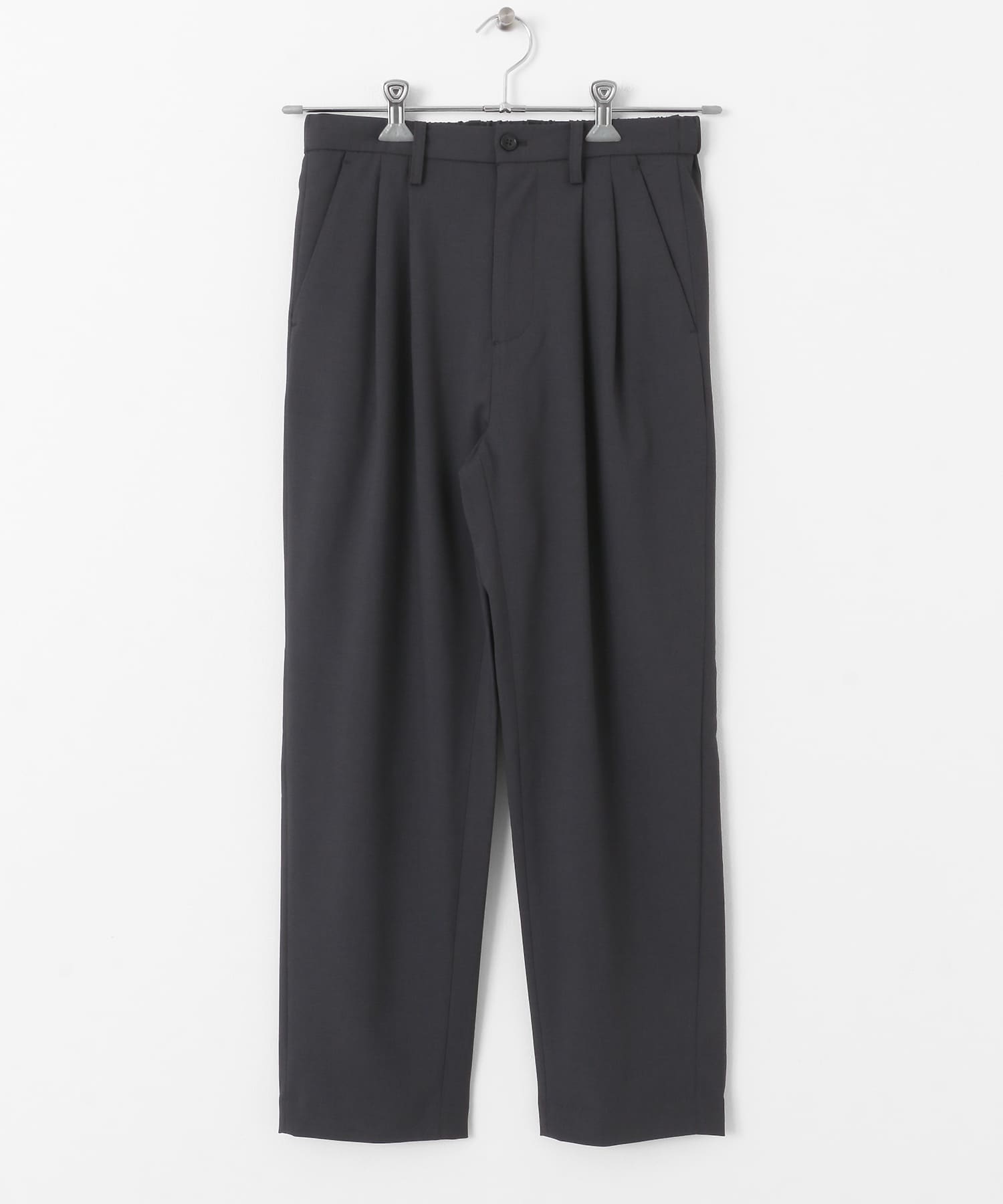 ダブルタックテーパードパンツ CHARCOAL S