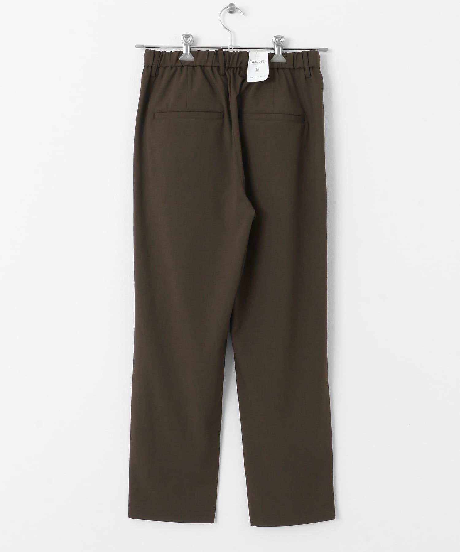 ダブルタックテーパードパンツ BROWN S