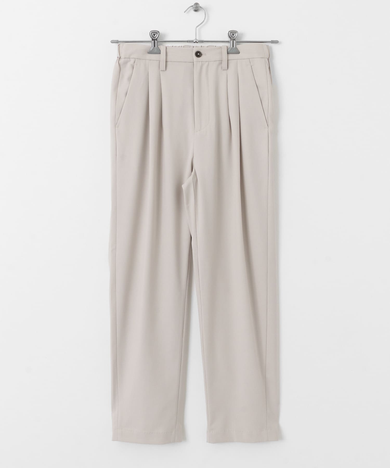 ダブルタックテーパードパンツ GREIGE S