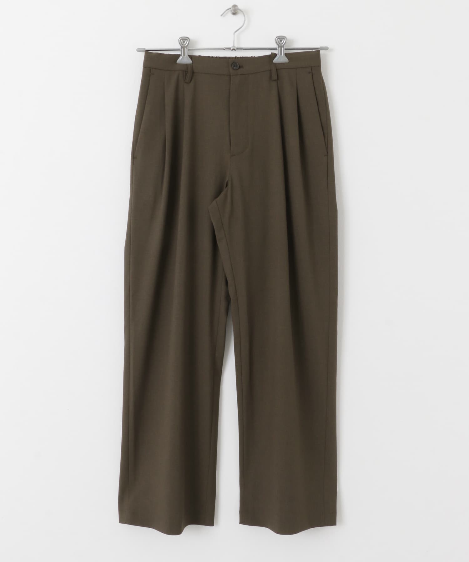 ダブルタックワイドパンツ BROWN S