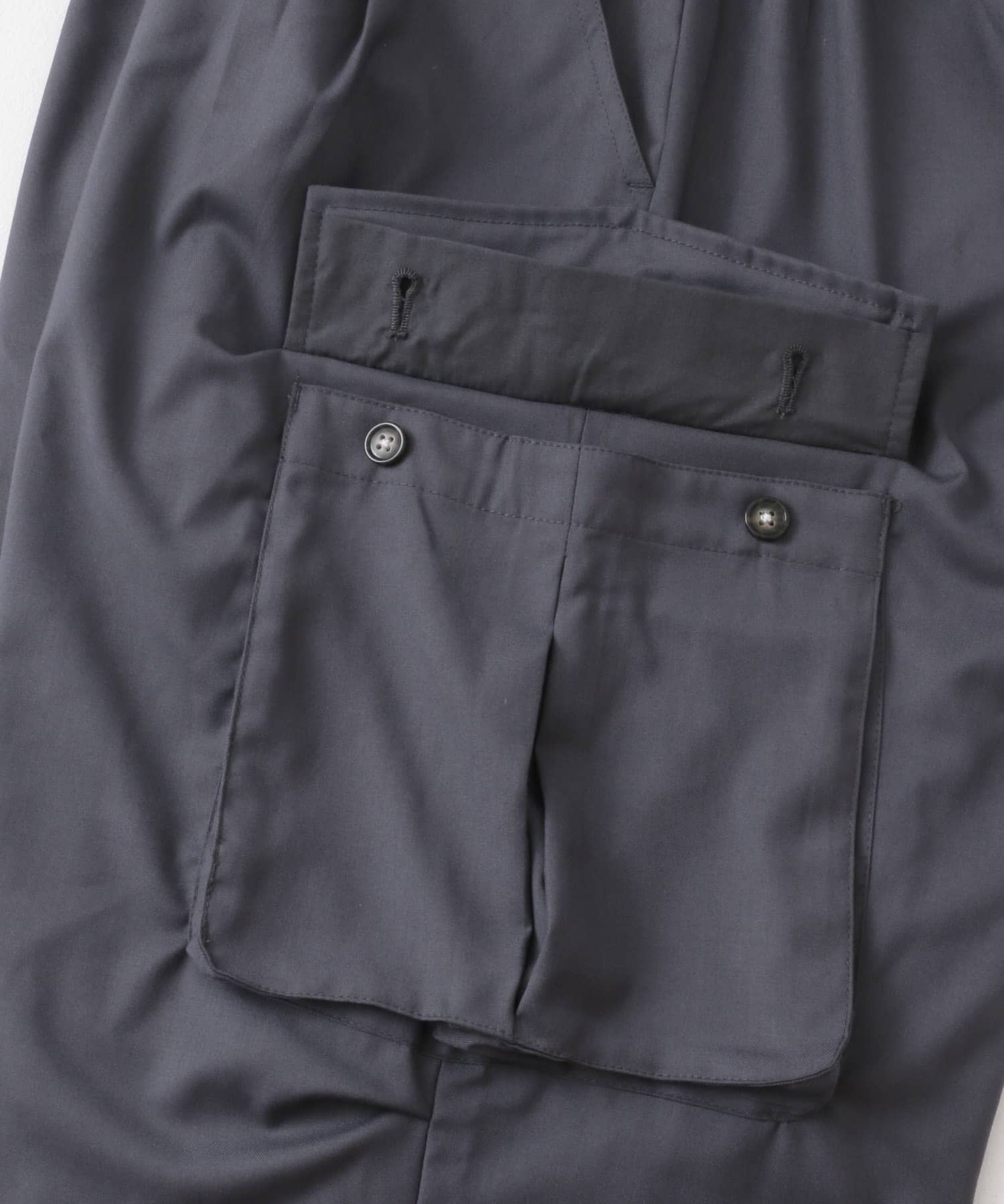 『ユニセックス』ワイドカーゴパンツ CHARCOAL S