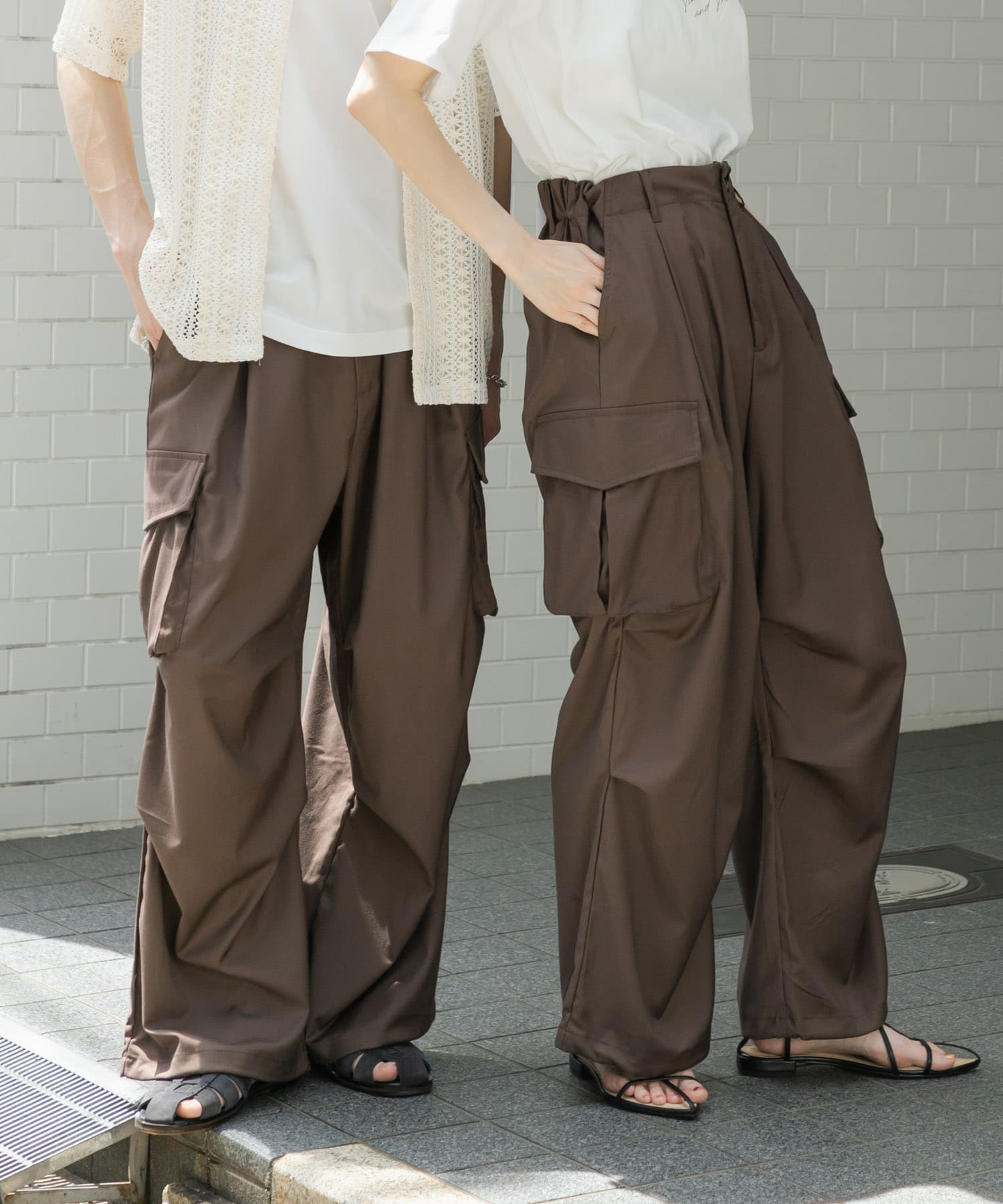 『ユニセックス』ワイドカーゴパンツ