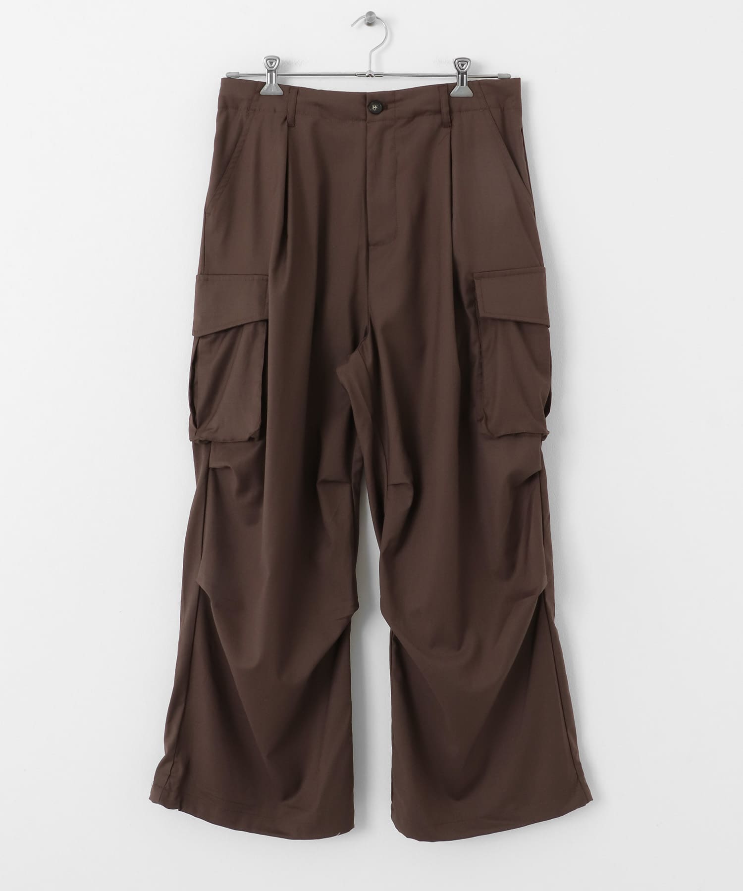 『ユニセックス』ワイドカーゴパンツ BROWN S