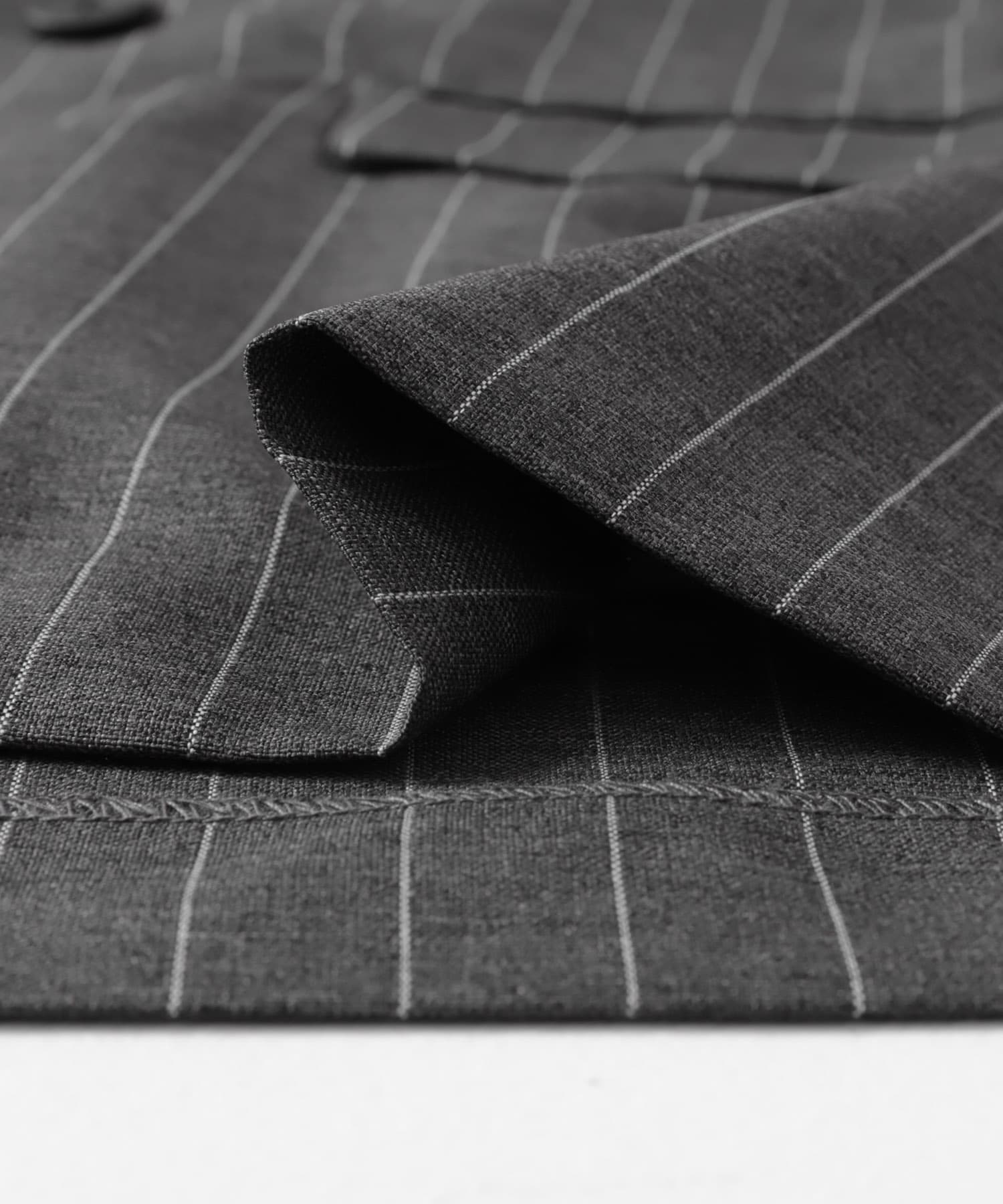 『セットアップ対応』『イージーケア/速乾』リネンライクピンストライプルーズジャケット GRAY M