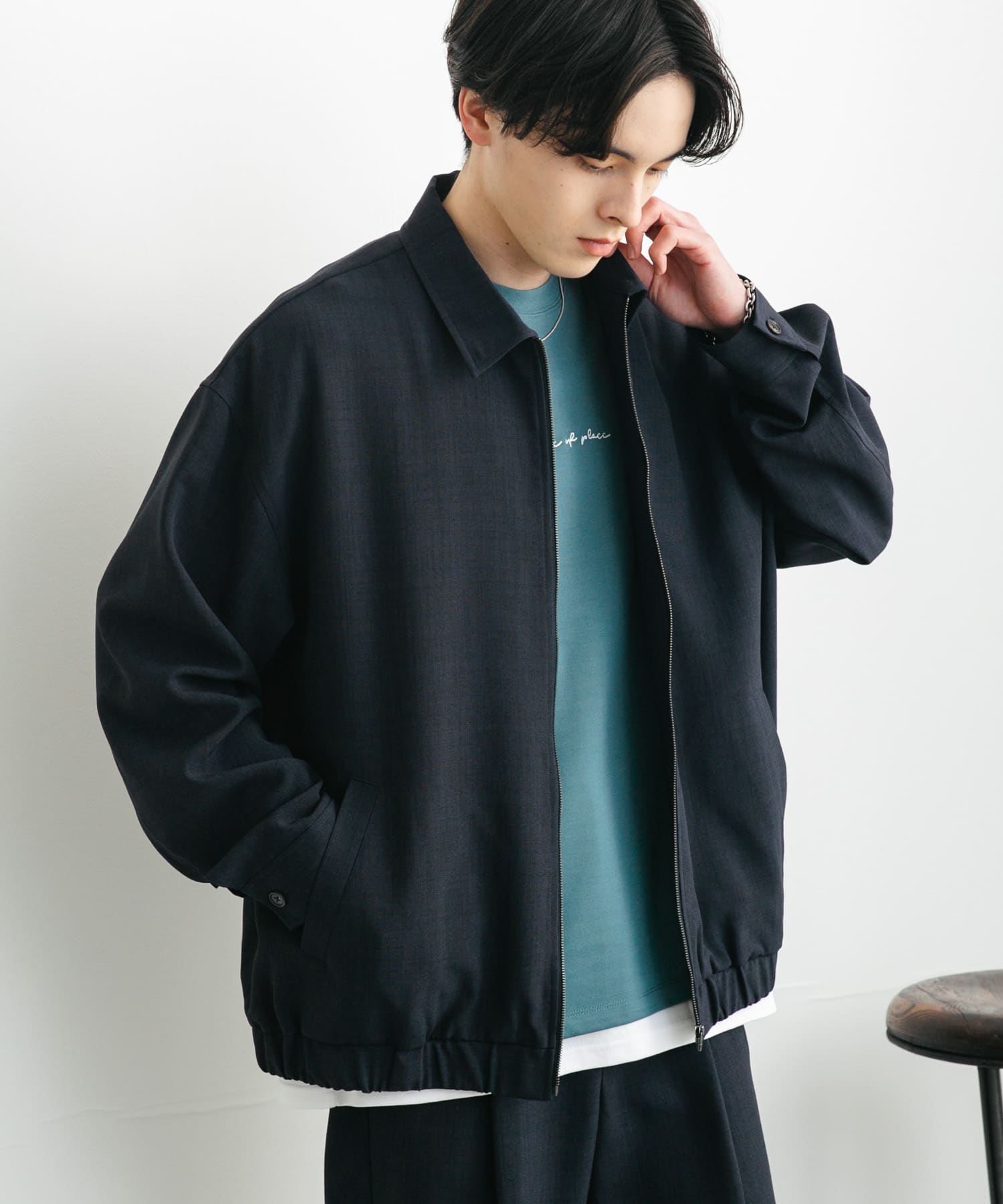 『UR TECH DRYLUXE』リネンライクジップブルゾン