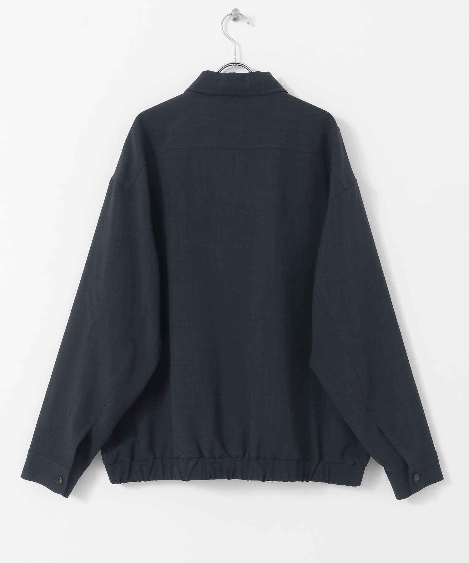 『UR TECH DRYLUXE』リネンライクジップブルゾン NAVY M