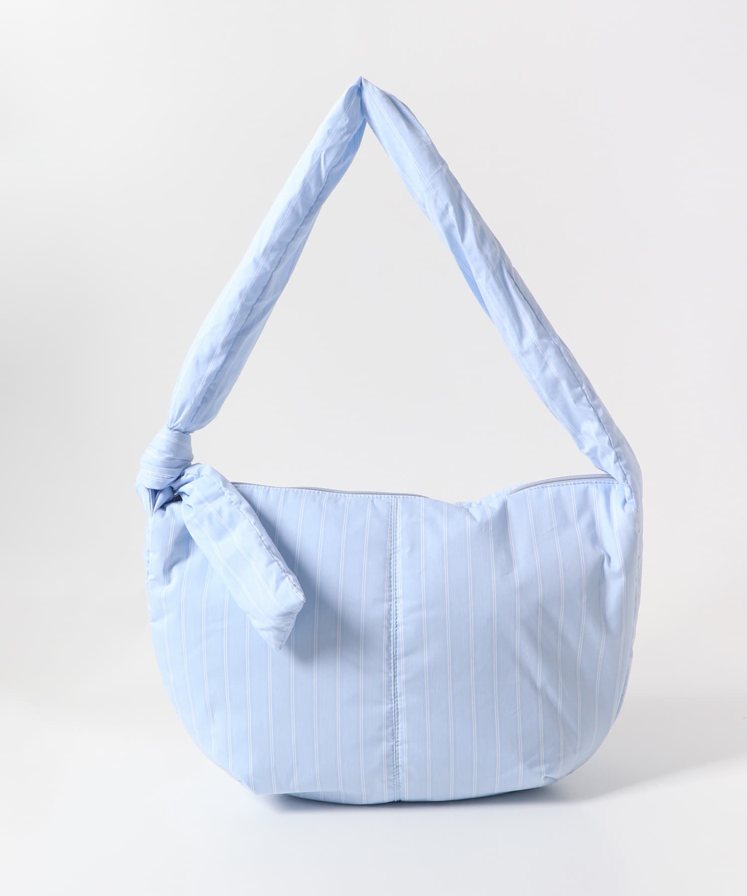 ストライプビッグショルダーバッグ L.BLUE one
