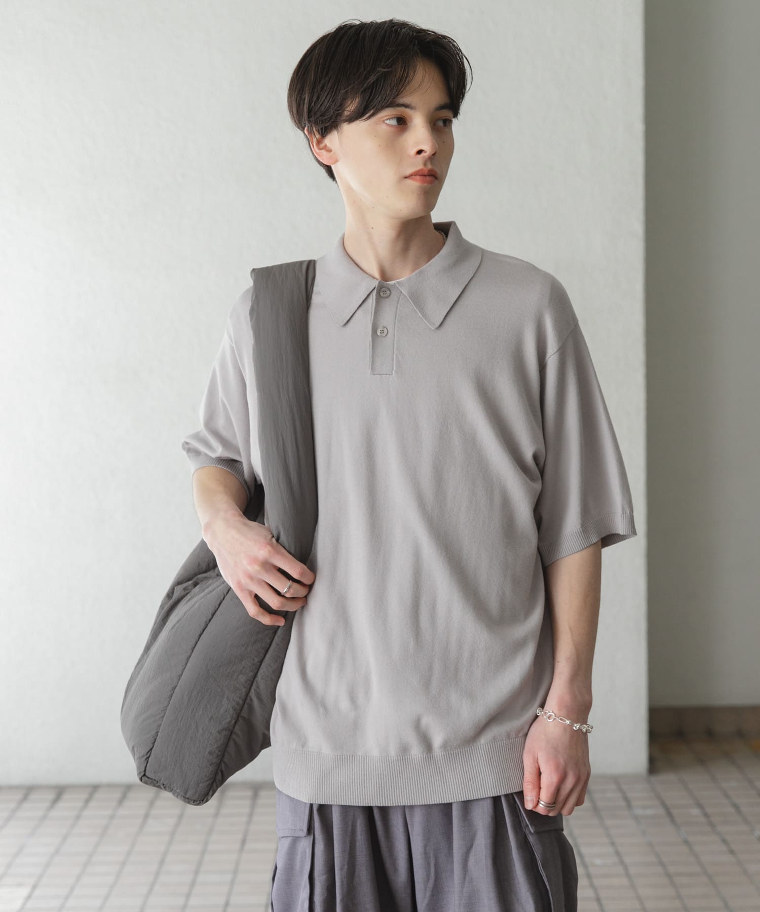 ナイロンパデットビックショルダー CHARCOAL one