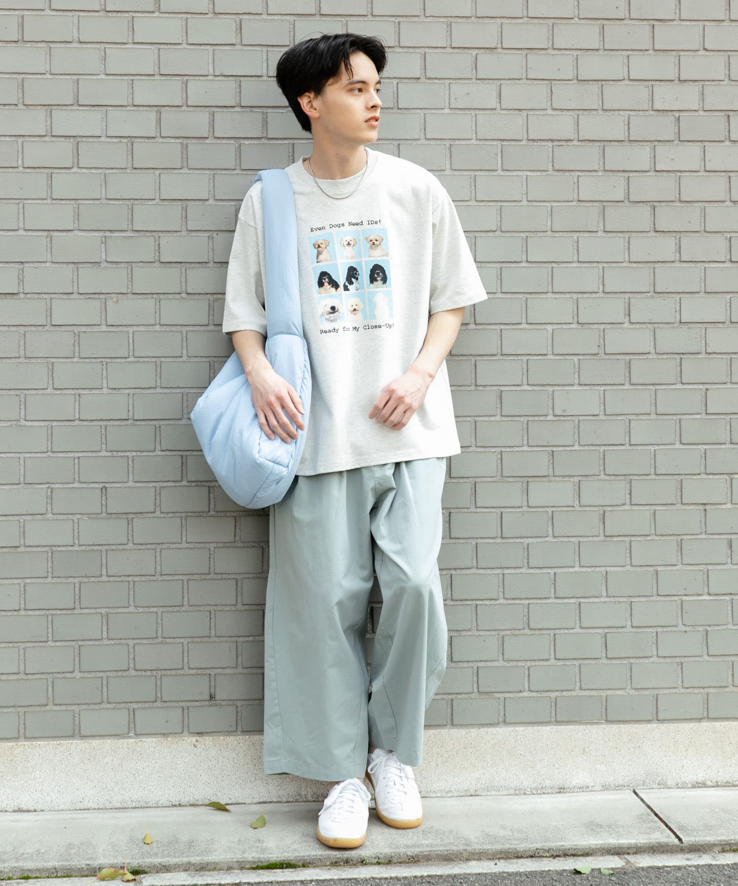 ナイロンパデットビックショルダー L.BLUE one