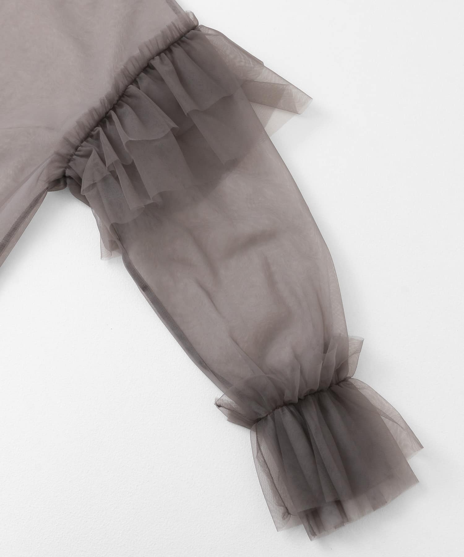 シアーチュールフリルトップ CHA×GRY one