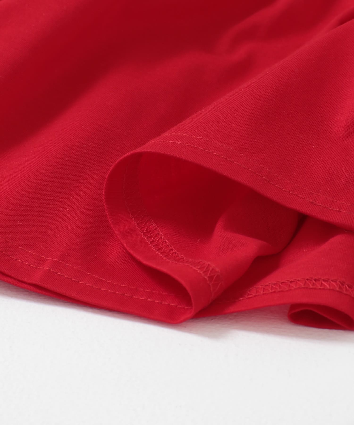 クルーネックペプラムフリルトップ RED one