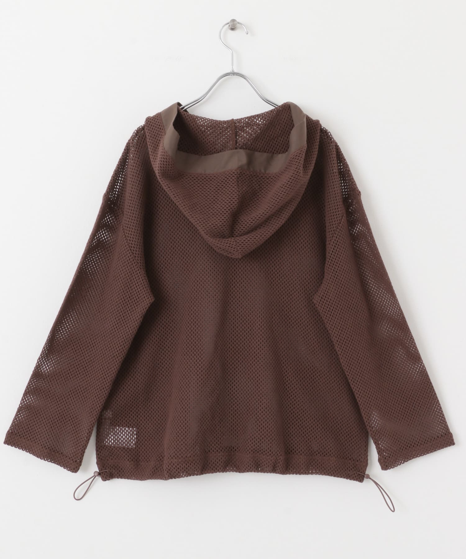 フーデットメッシュトップ BROWN one