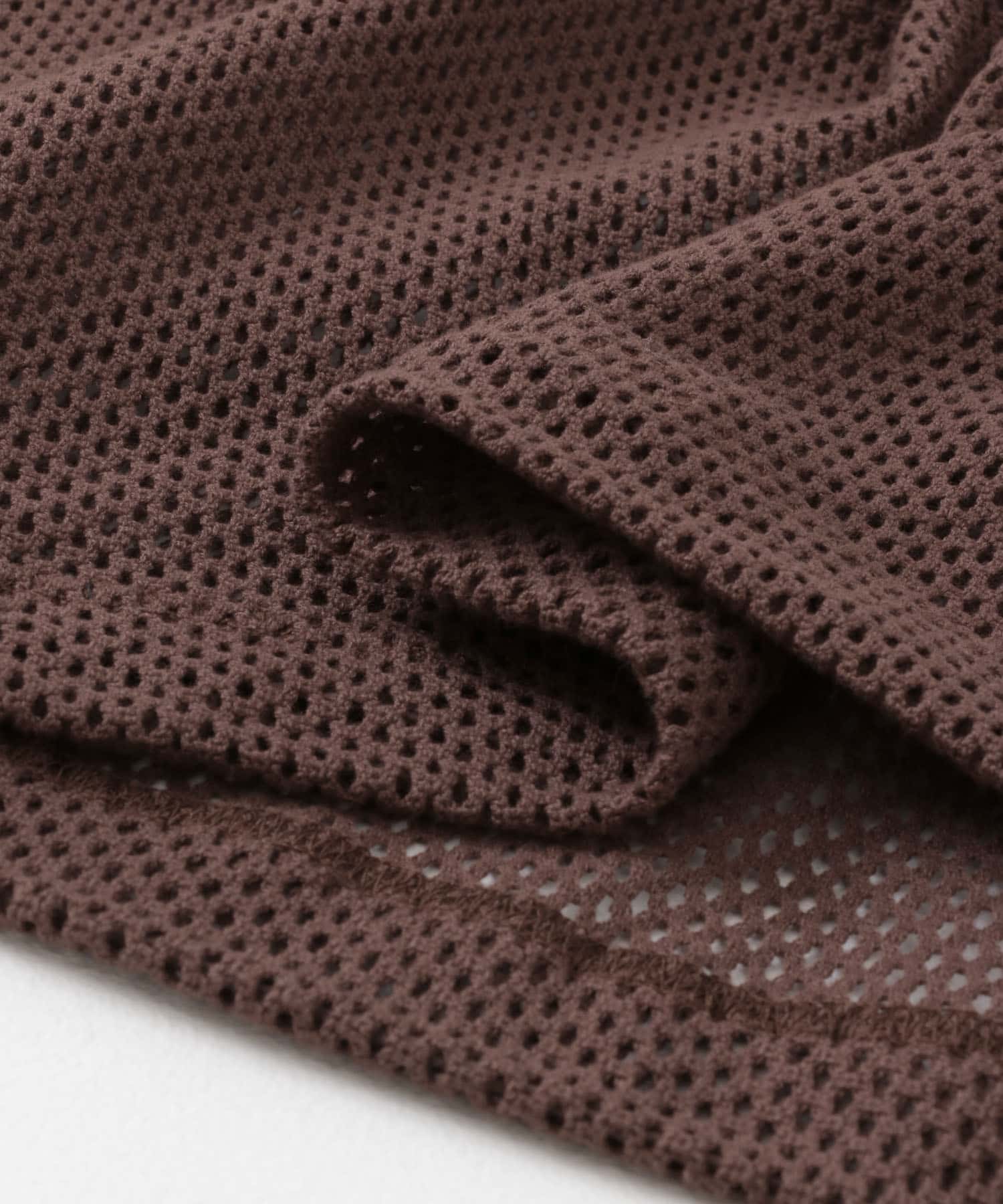 フーデットメッシュトップ BROWN one