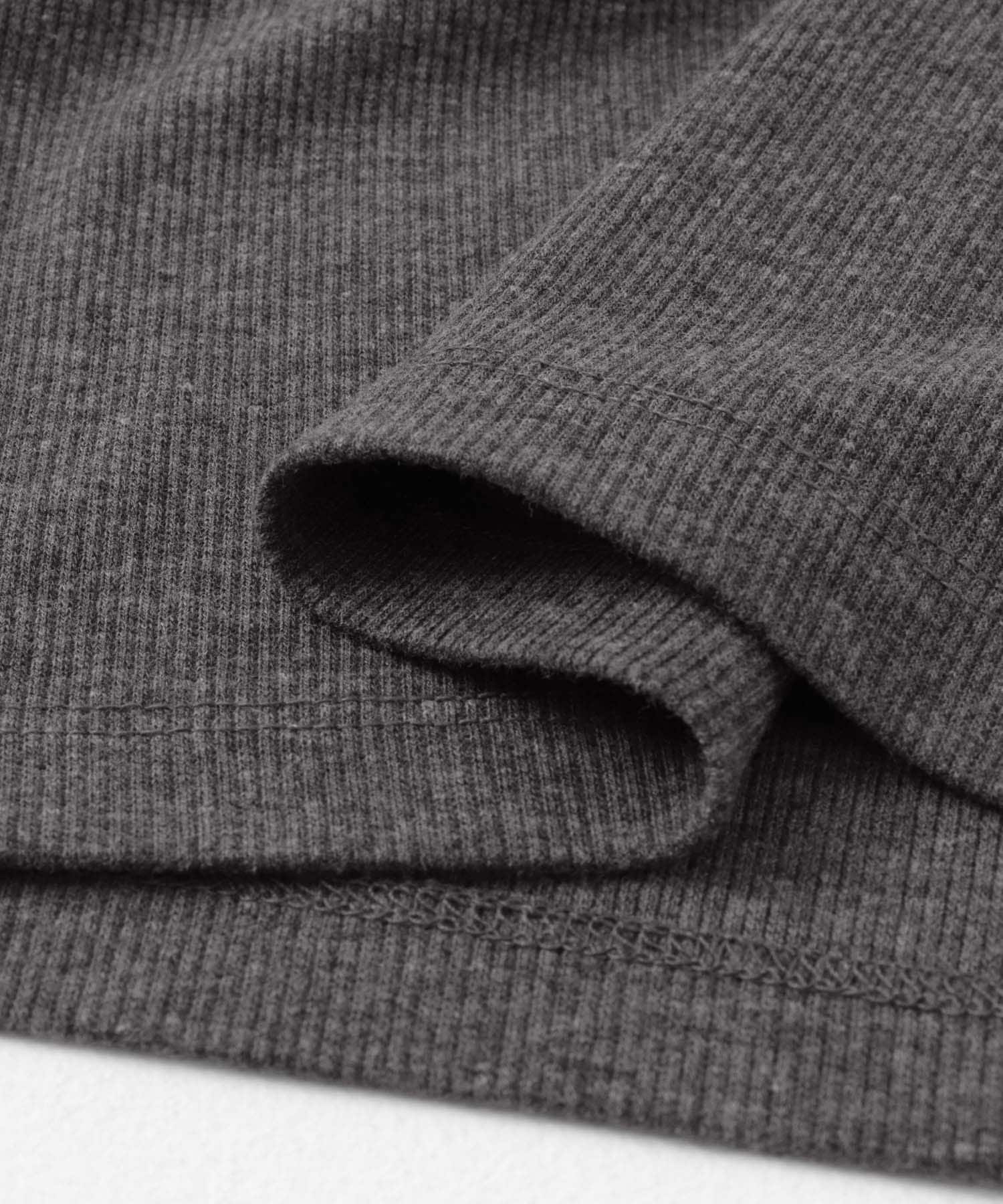 『一部WEB限定カラー』ラウンドネックリブTシャツ(半袖) CHARCOAL one