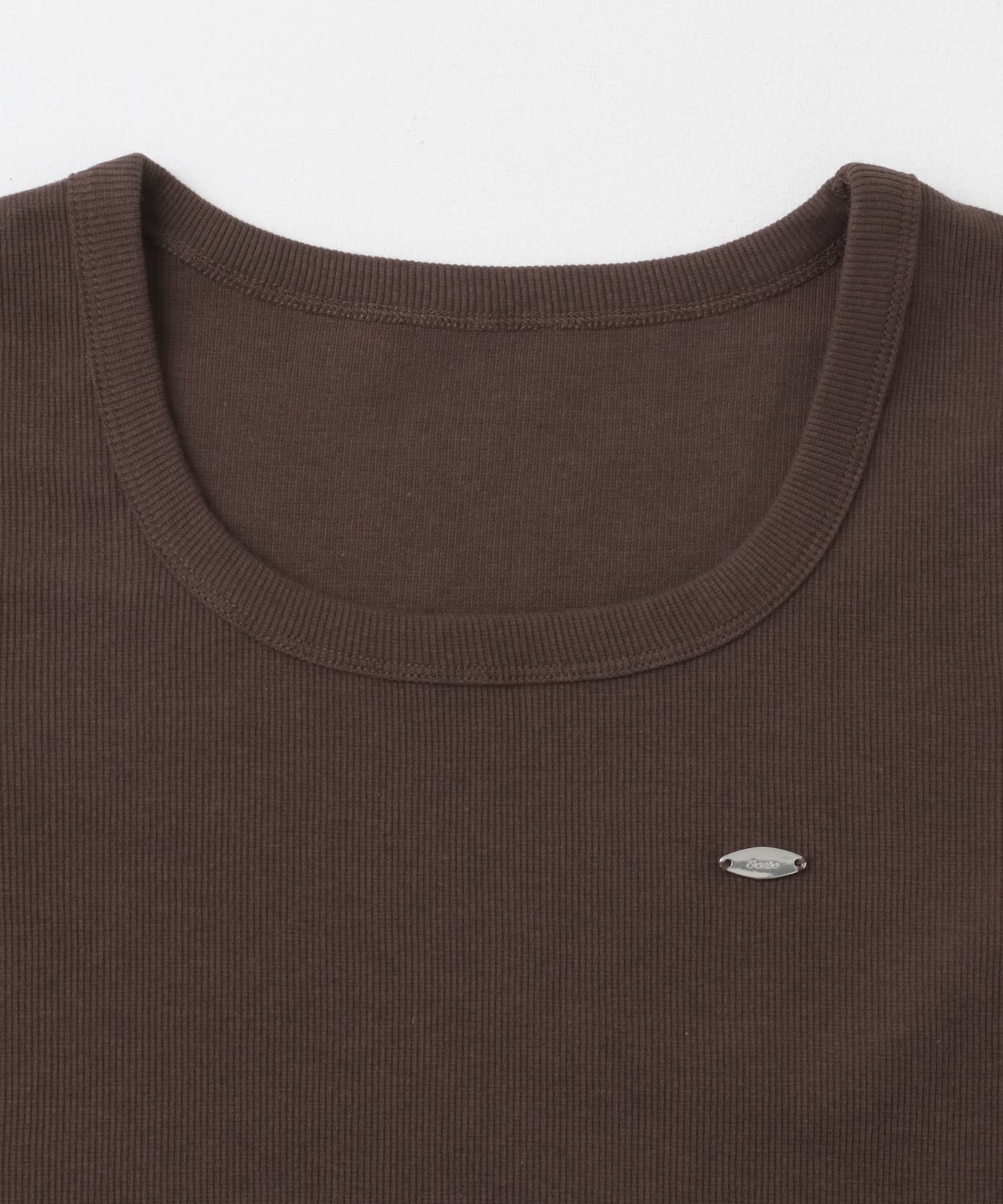 『一部WEB限定カラー』ラウンドネックリブTシャツ(半袖) BROWN one