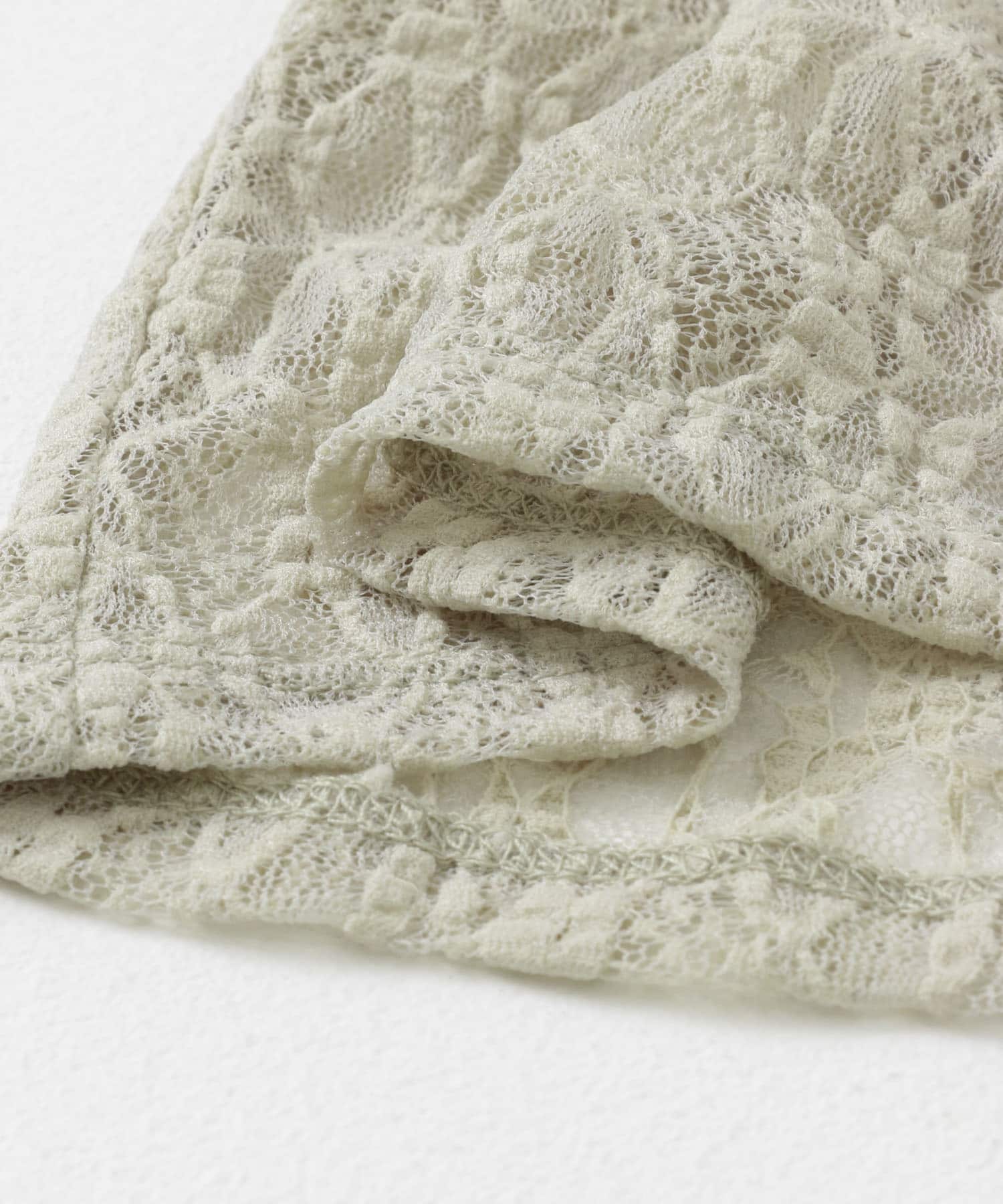 ボートネックレースカーディガン BEIGE one