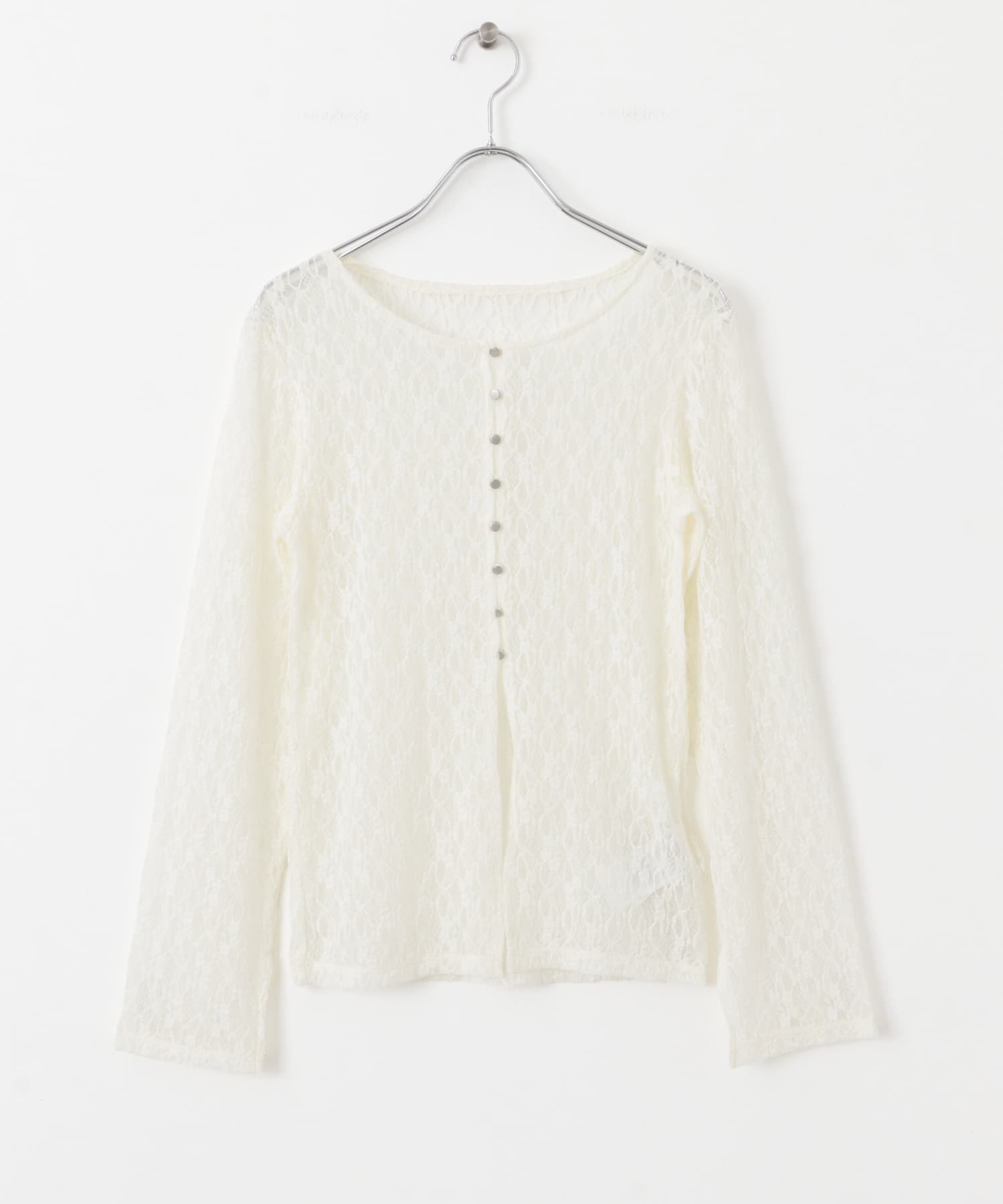 ボートネックレースカーディガン IVORY one