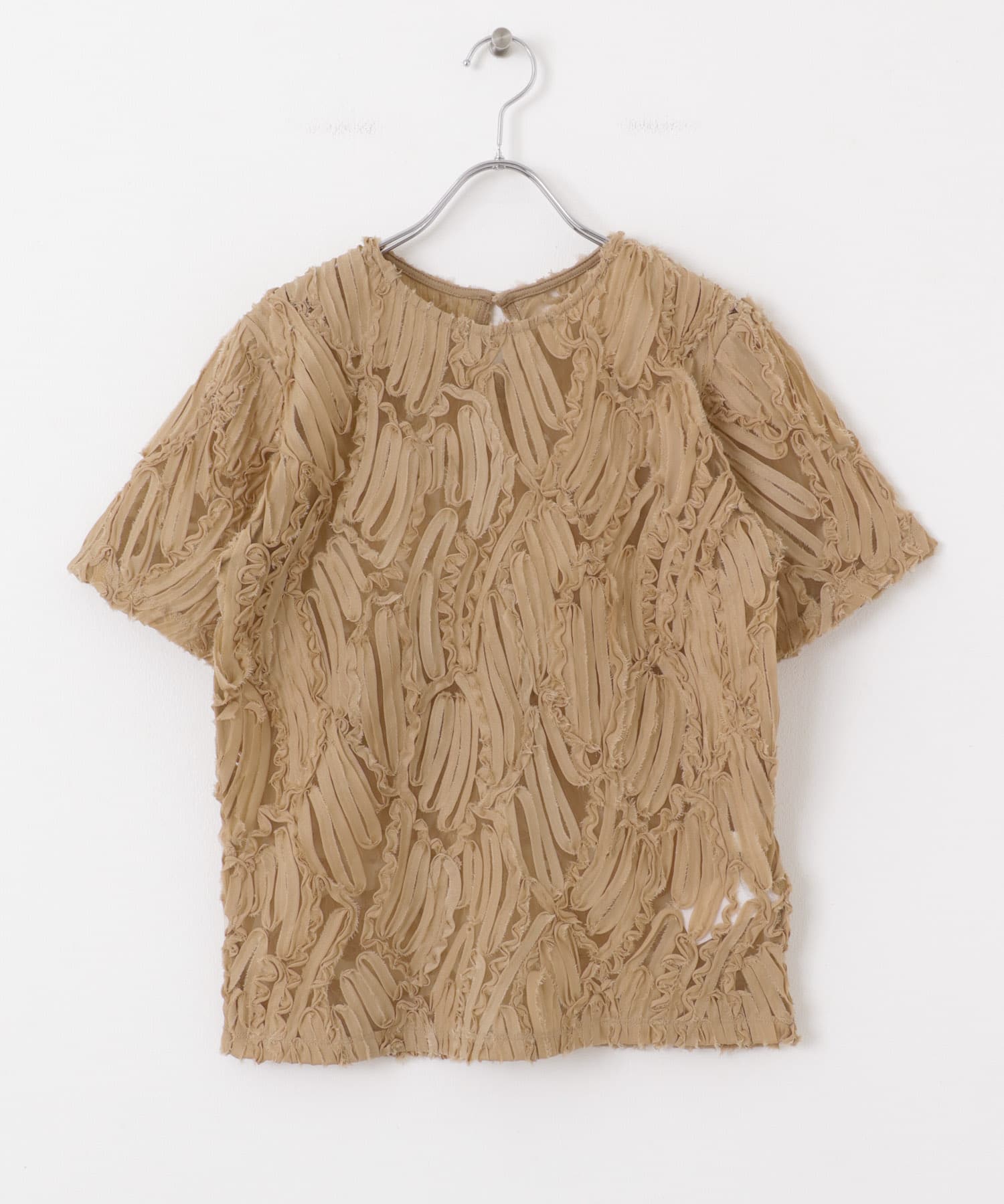 コードシシュウトップ(半袖) BEIGE one