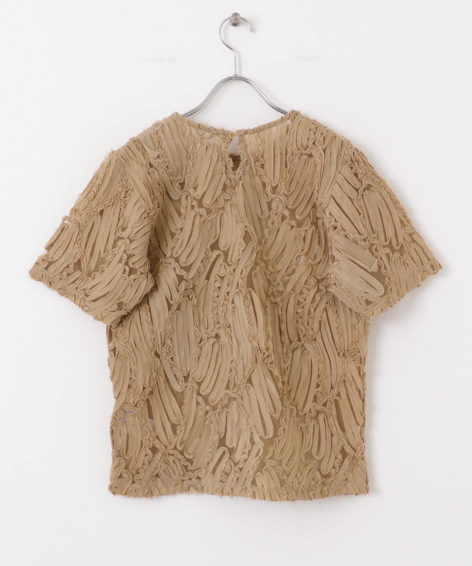 コードシシュウトップ(半袖) BEIGE one