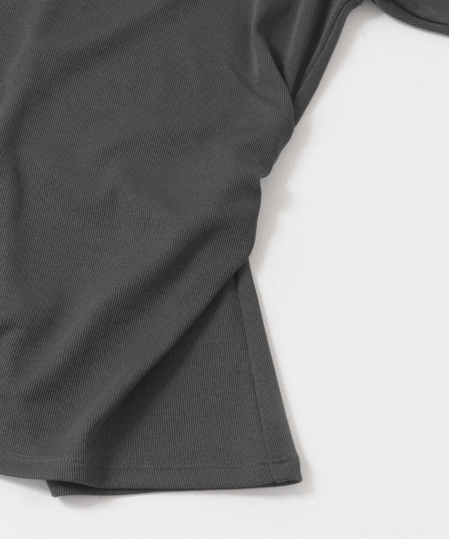 2WAYウエストギャザーリブトップ CHARCOAL one