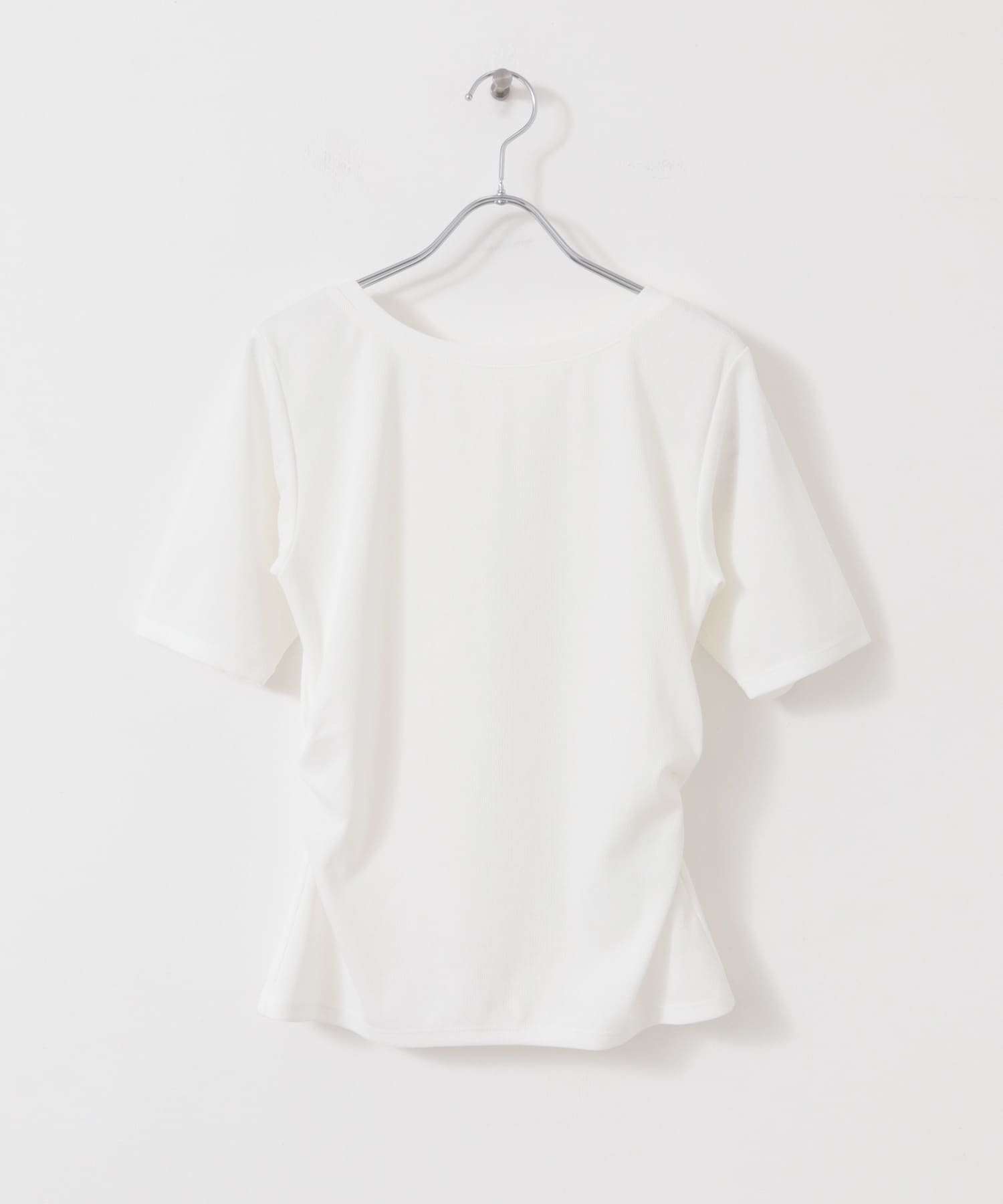 2WAYウエストギャザーリブトップ OFF WHITE one