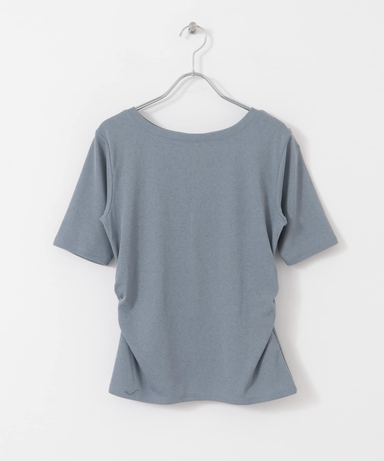 2WAYウエストギャザーリブトップ L.BLUE one