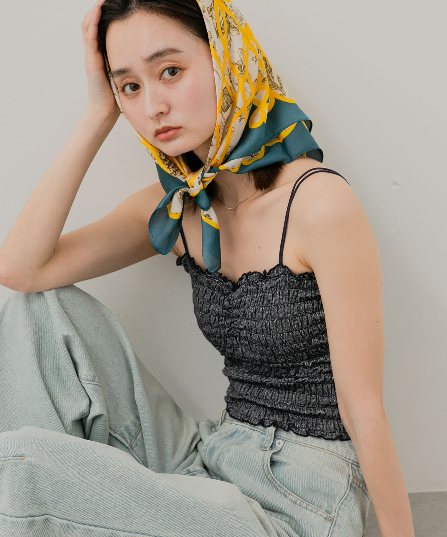 ラメシャーリングカップツキキャミソール