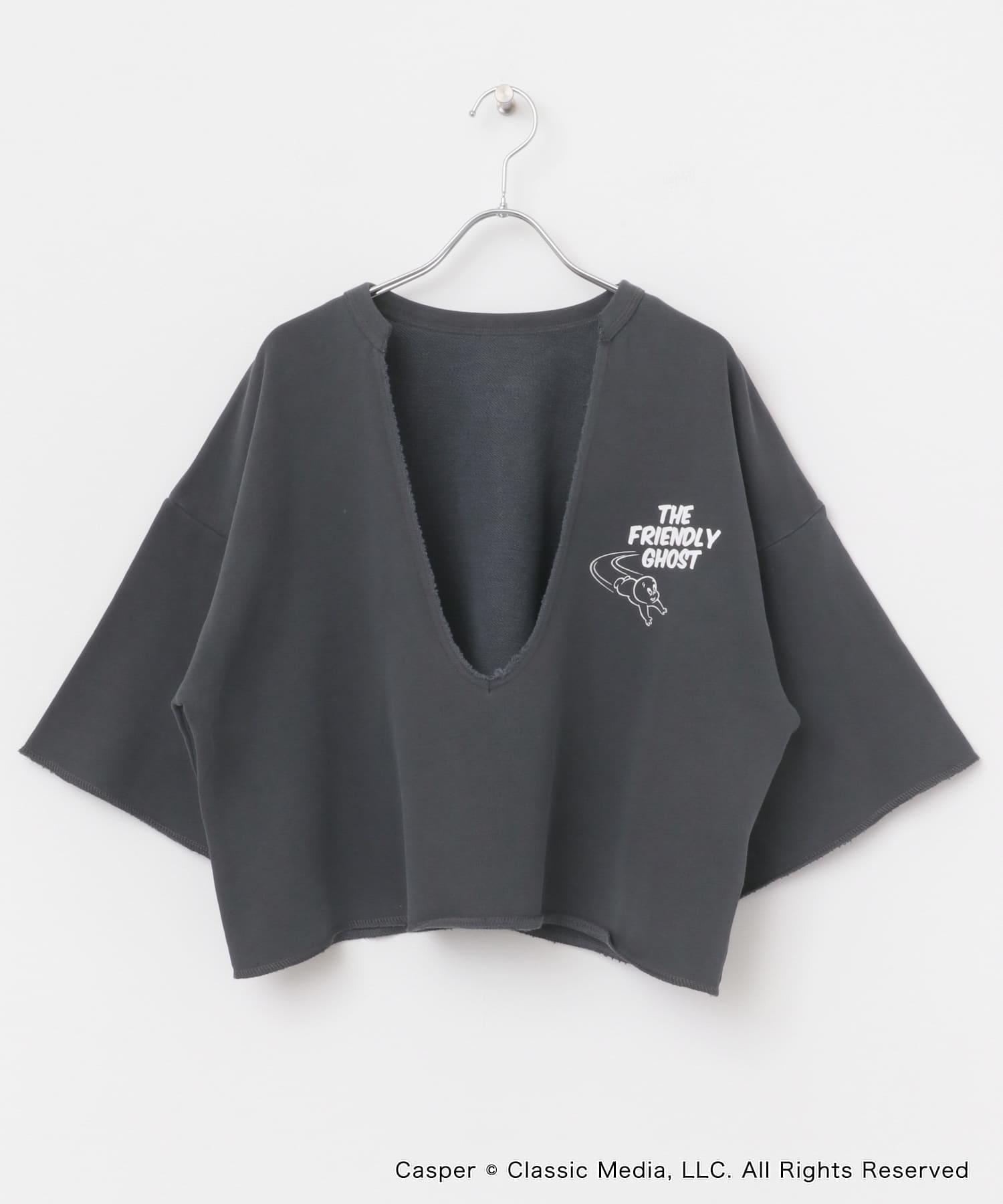 『別注』Casper×SENSE OF PLACE/スキッパートップ CHARCOAL one