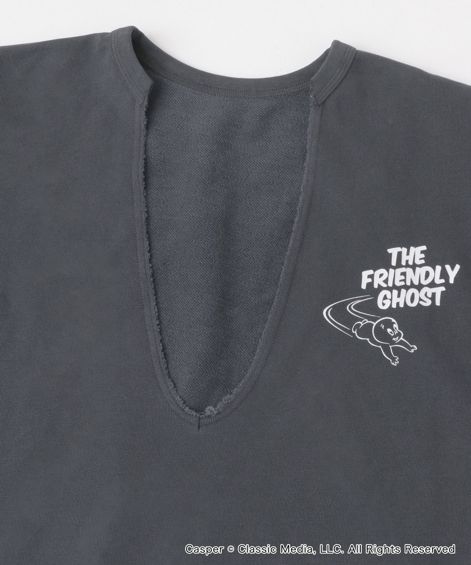 『別注』Casper×SENSE OF PLACE/スキッパートップ CHARCOAL one