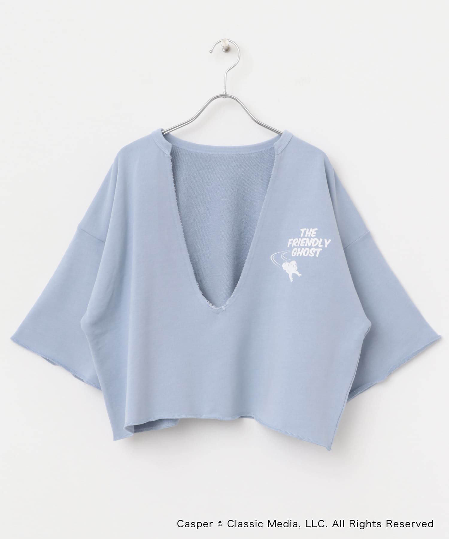 『別注』Casper×SENSE OF PLACE/スキッパートップ BLUE one