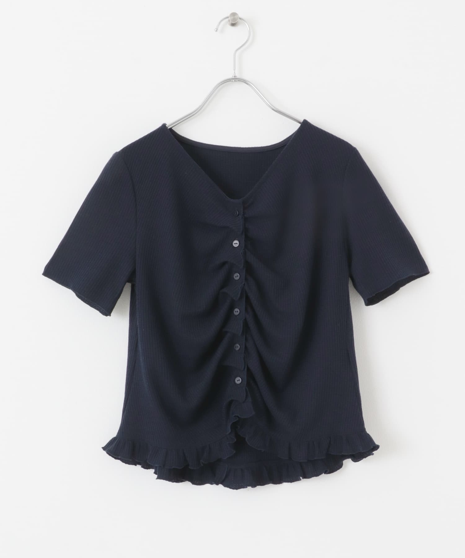 フロントタックフリルトップ NAVY one