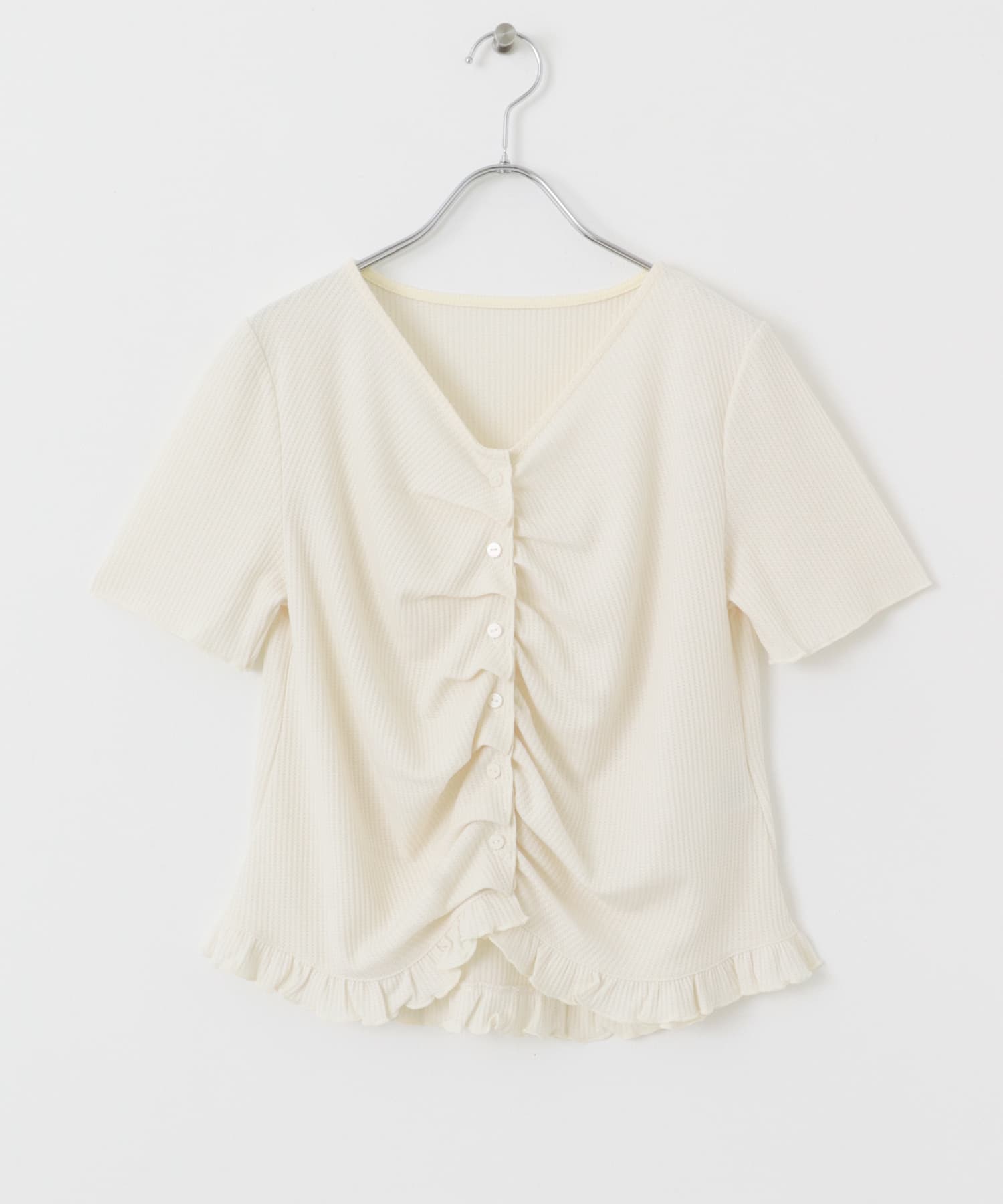 フロントタックフリルトップ IVORY one