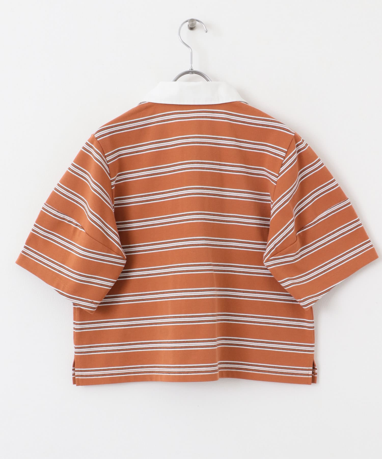 マルチボーダーカットポロシャツ ORANGE one