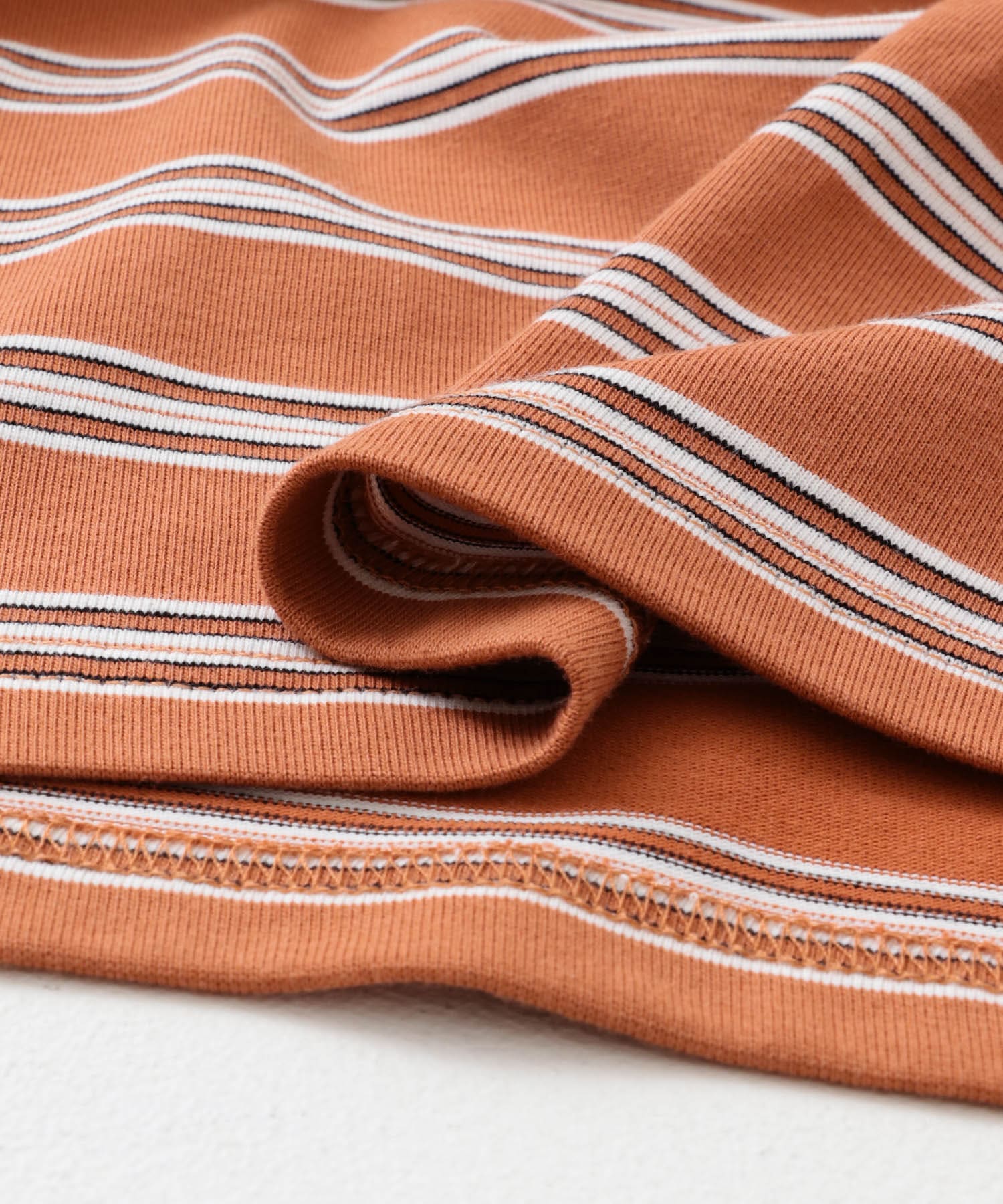 マルチボーダーカットポロシャツ ORANGE one