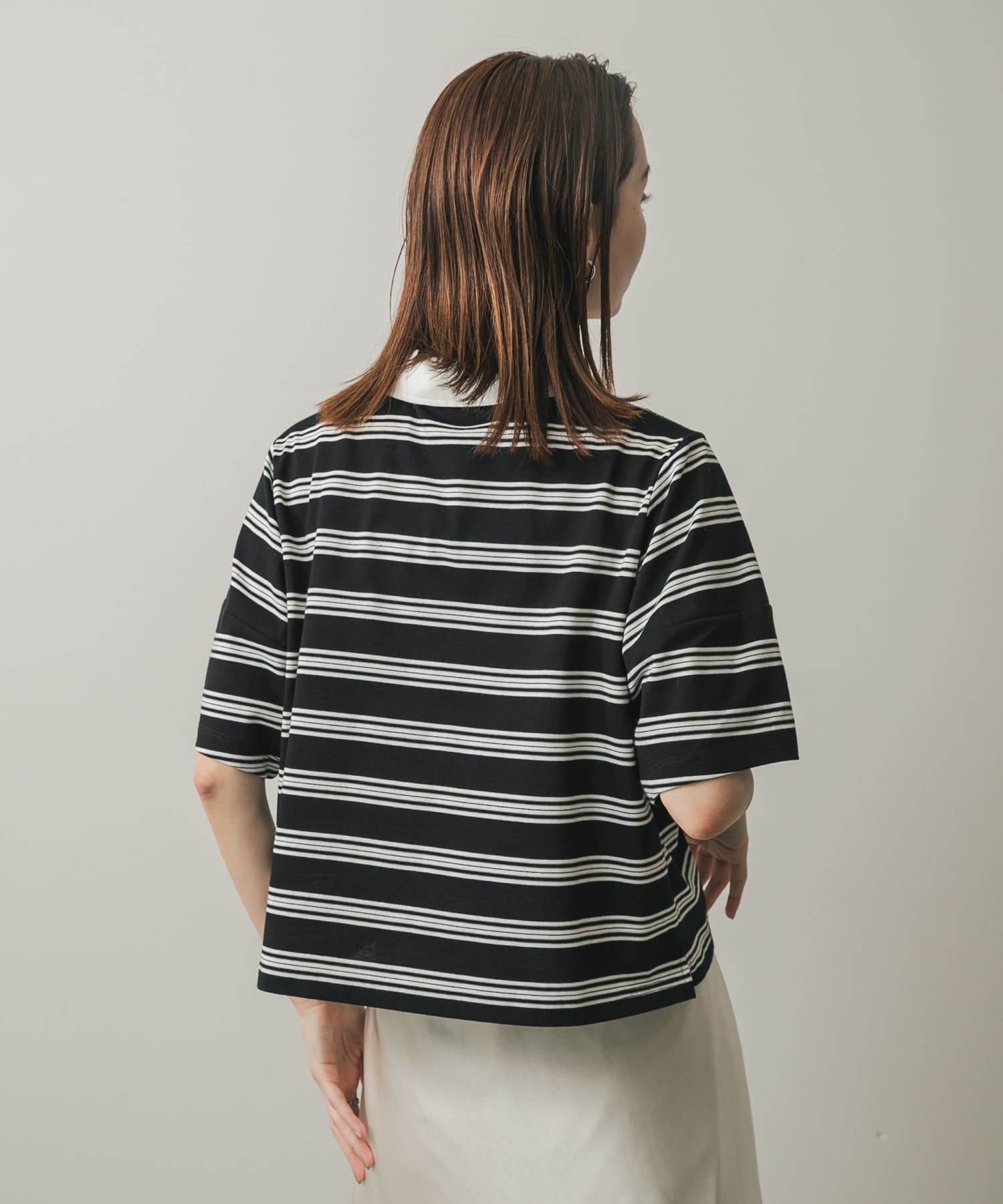 マルチボーダーカットポロシャツ(one BLACK): トップス｜URBAN