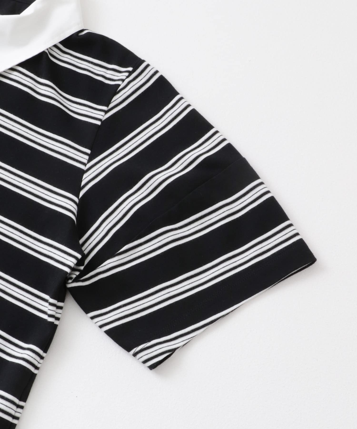 マルチボーダーカットポロシャツ BLACK one