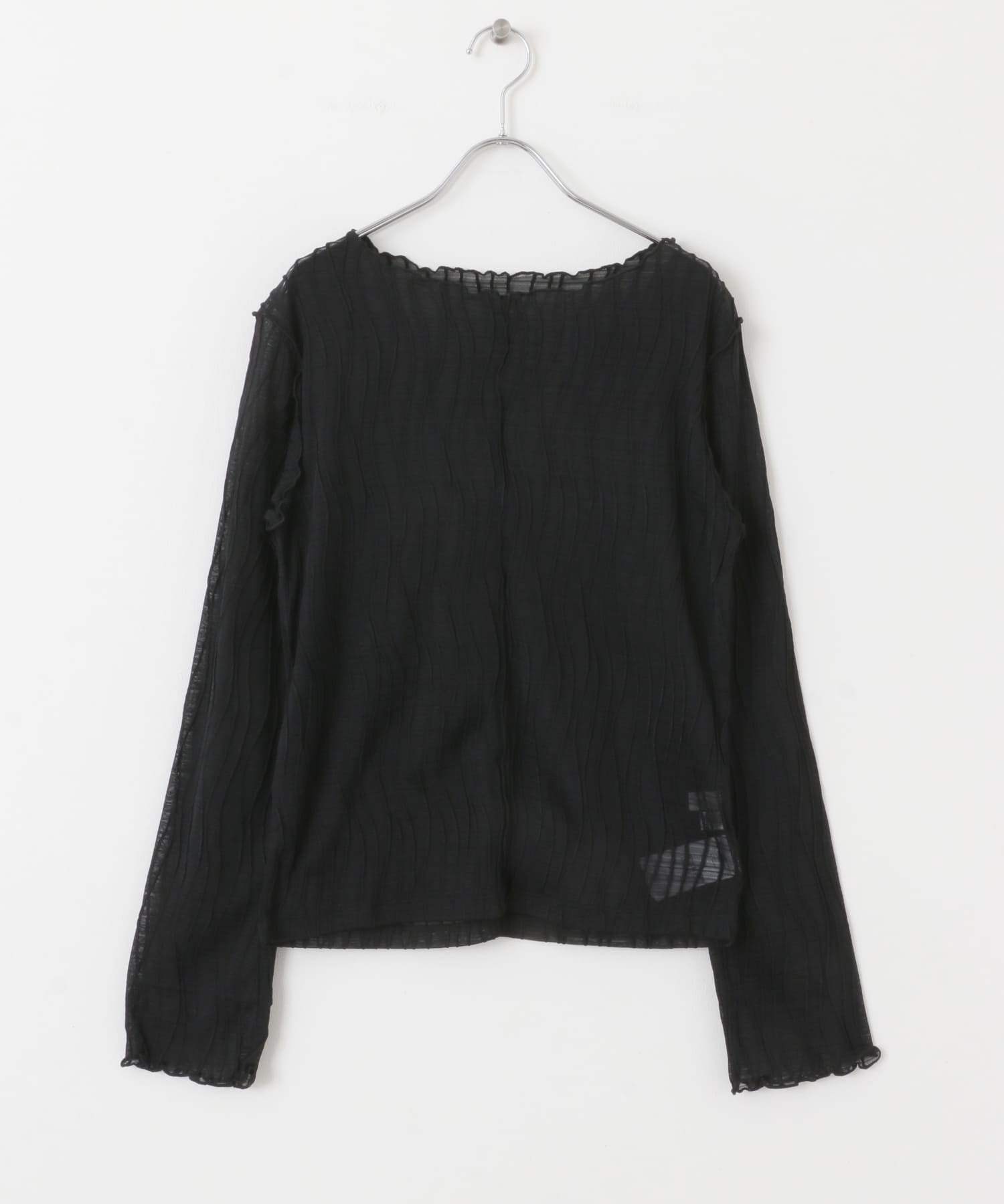 ウェーブジャガードトップ BLACK one