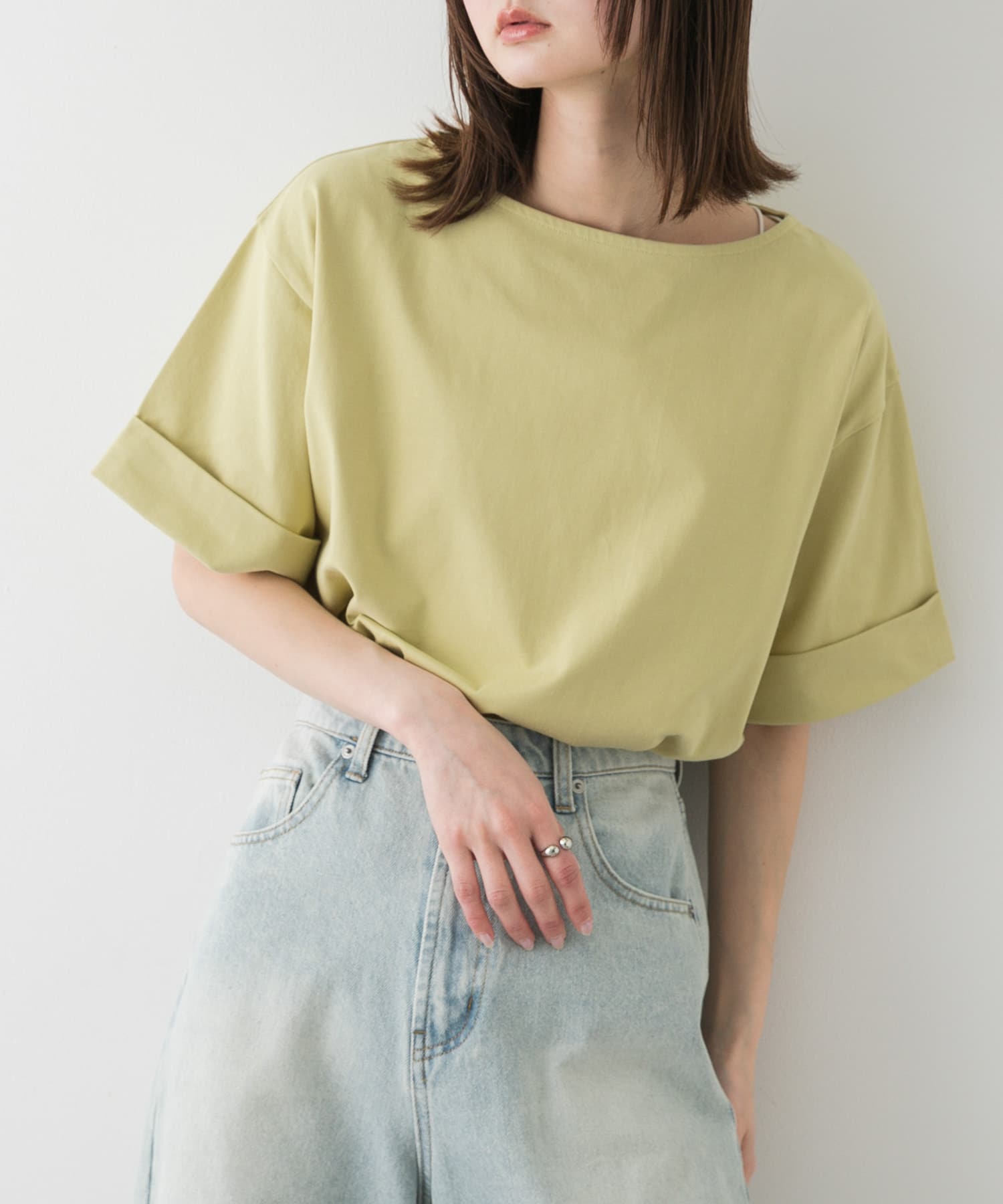 『UR TECH』ロールスリーブTシャツ(半袖) YELLOW one