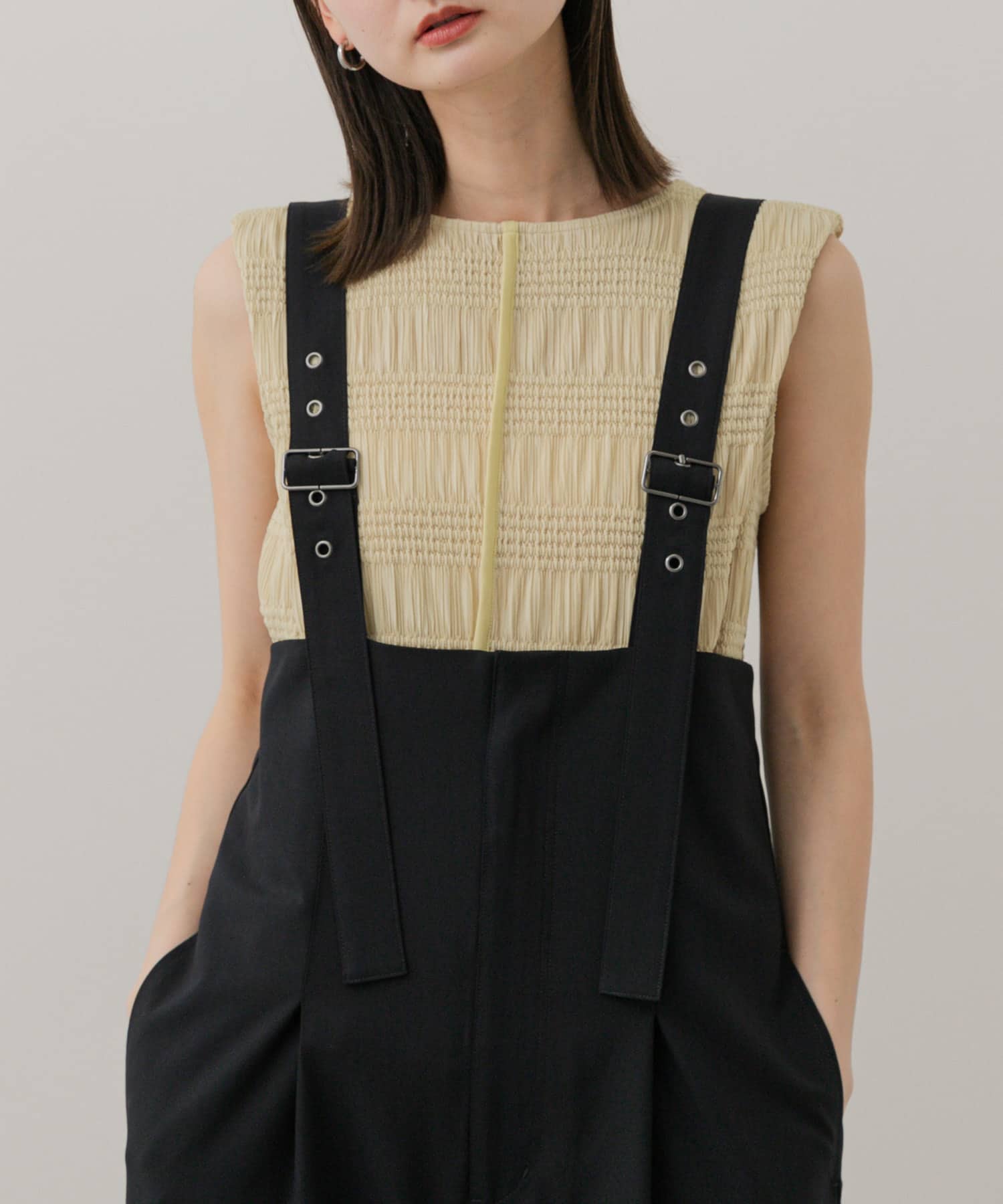 シャーリングパイピングカットトップ